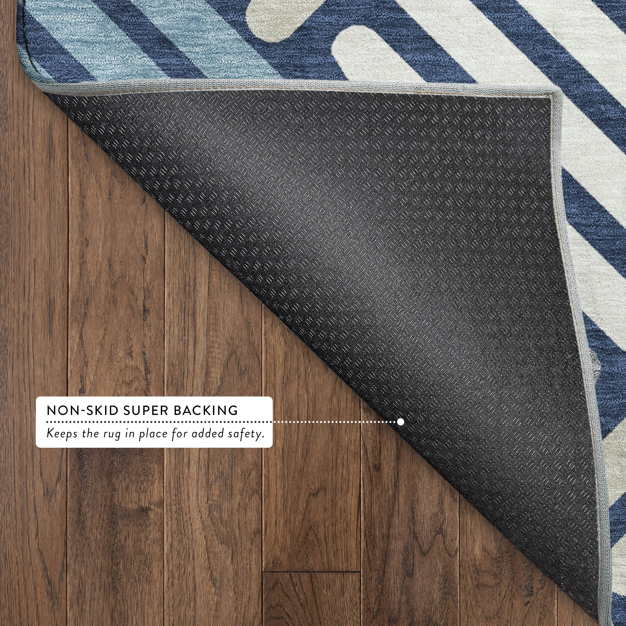 Tbilisi Machine Washable Transitional Navy Blue Rug 1'8" x 2'6" #shape_Rectangle
