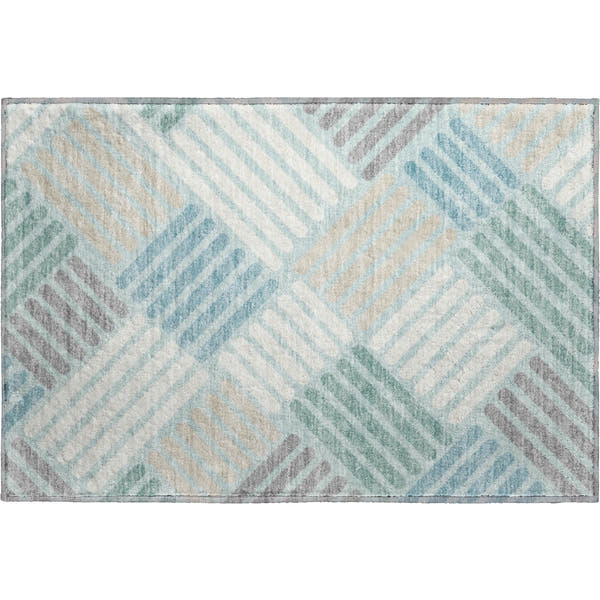 Tbilisi Machine Washable Transitional Seafoam Blue Rug 1'8" x 2'6"
