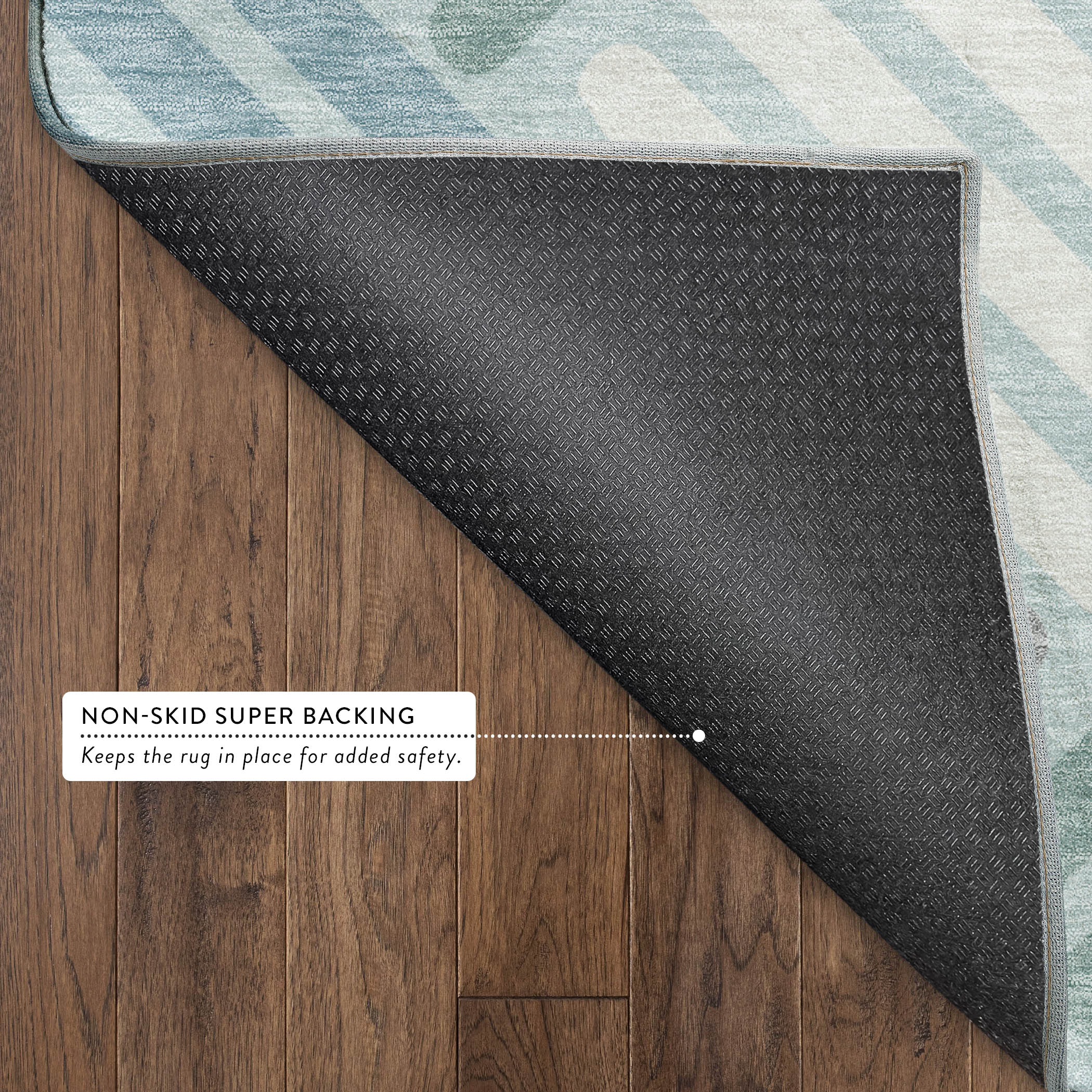 Tbilisi Machine Washable Transitional Seafoam Blue Rug 1'8" x 2'6" #shape_Rectangle