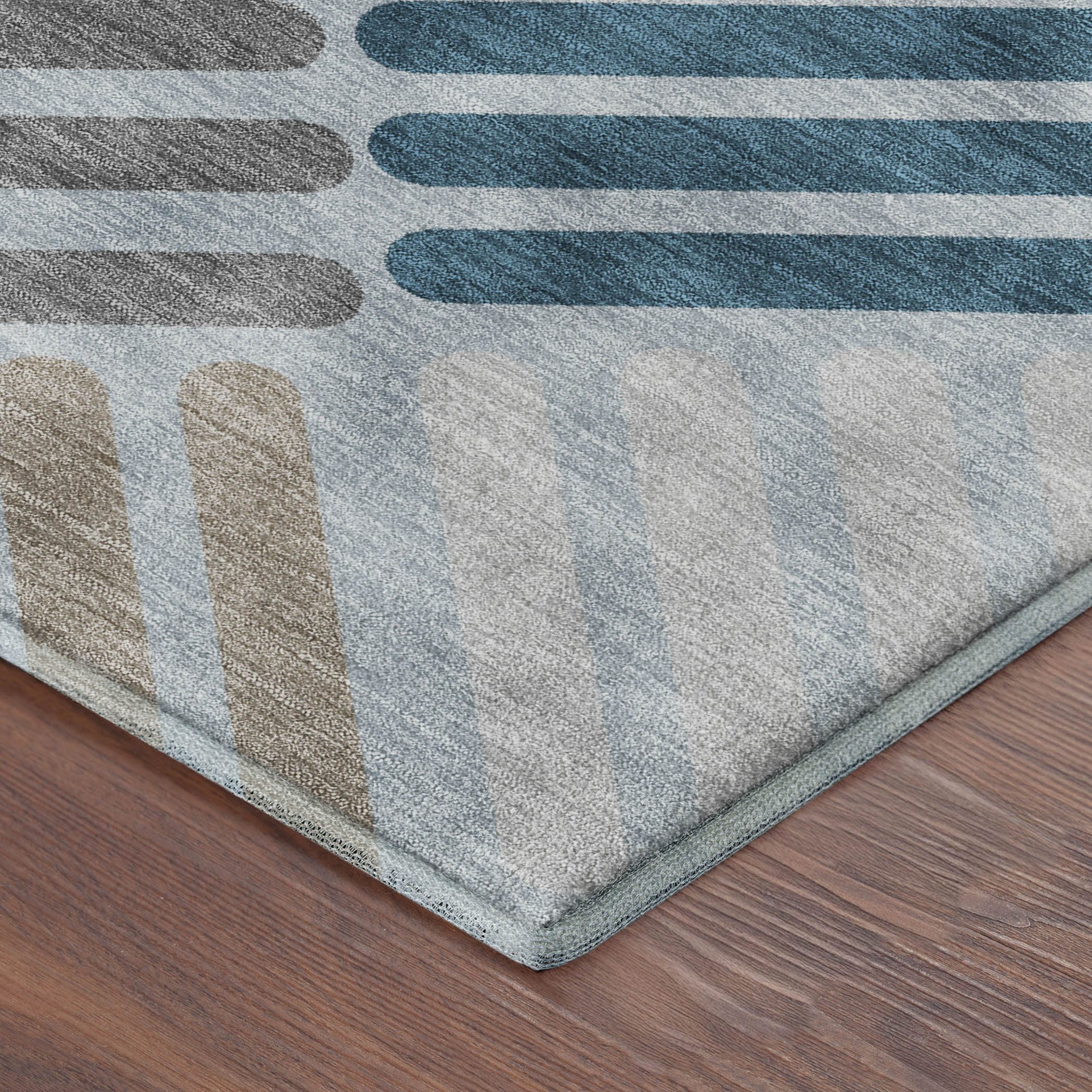 Tbilisi Machine Washable Transitional Teal Rug 1'8" x 2'6" #shape_Rectangle