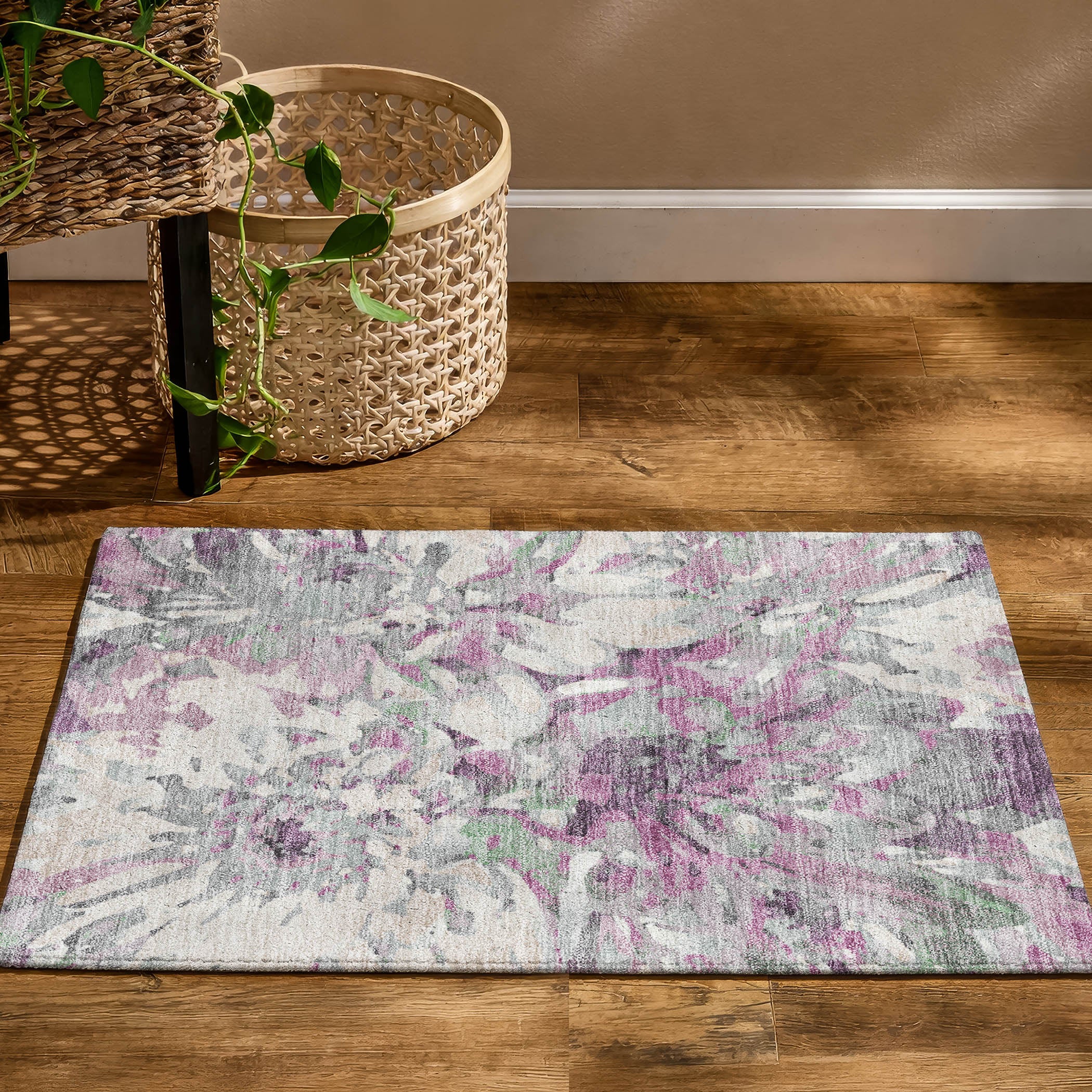 Lima Machine Washable Transitional Blush Pink Rug 1'8" x 2'6" #shape_Rectangle