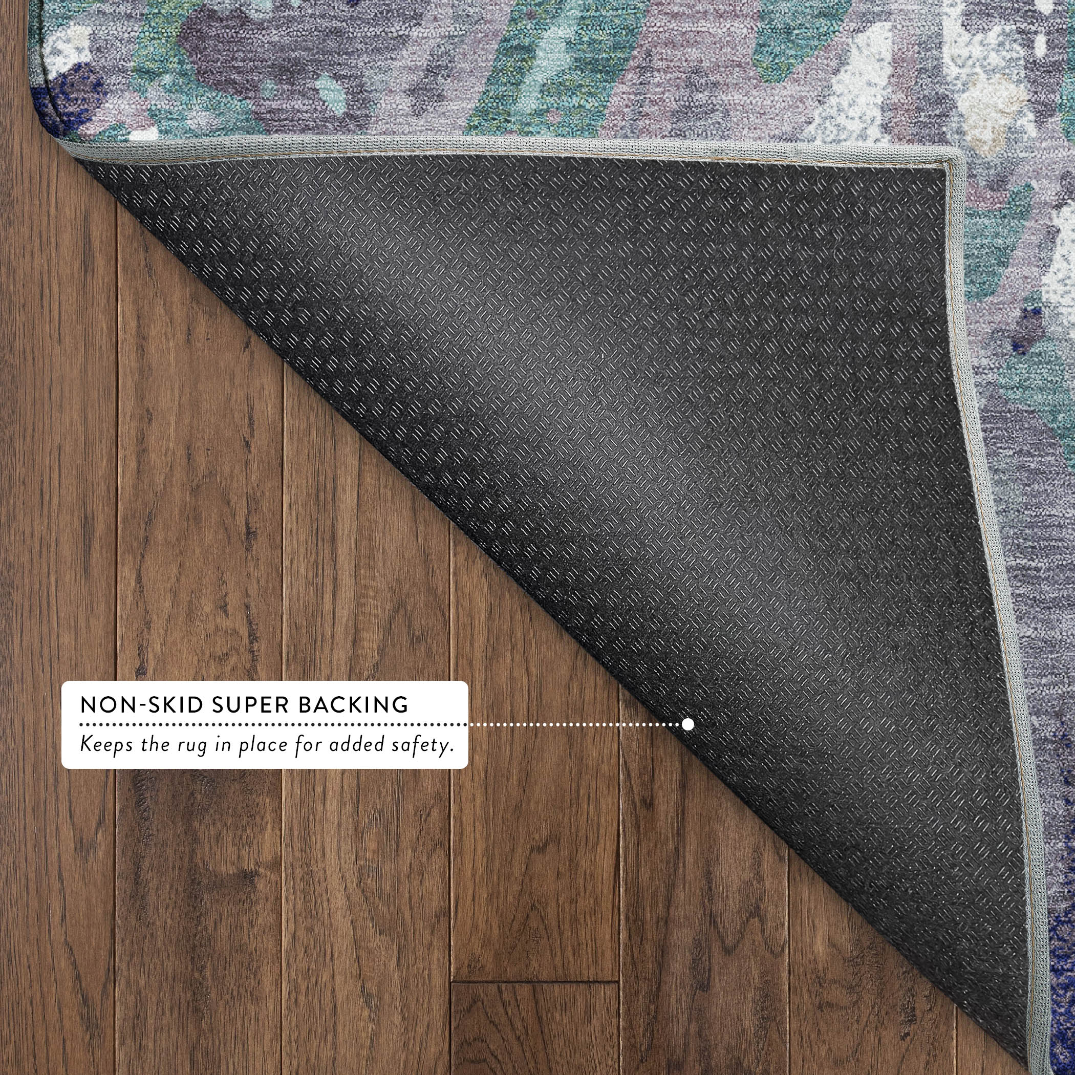 Lima Machine Washable Transitional Lavender Purple Rug 1'8" x 2'6" #shape_Rectangle