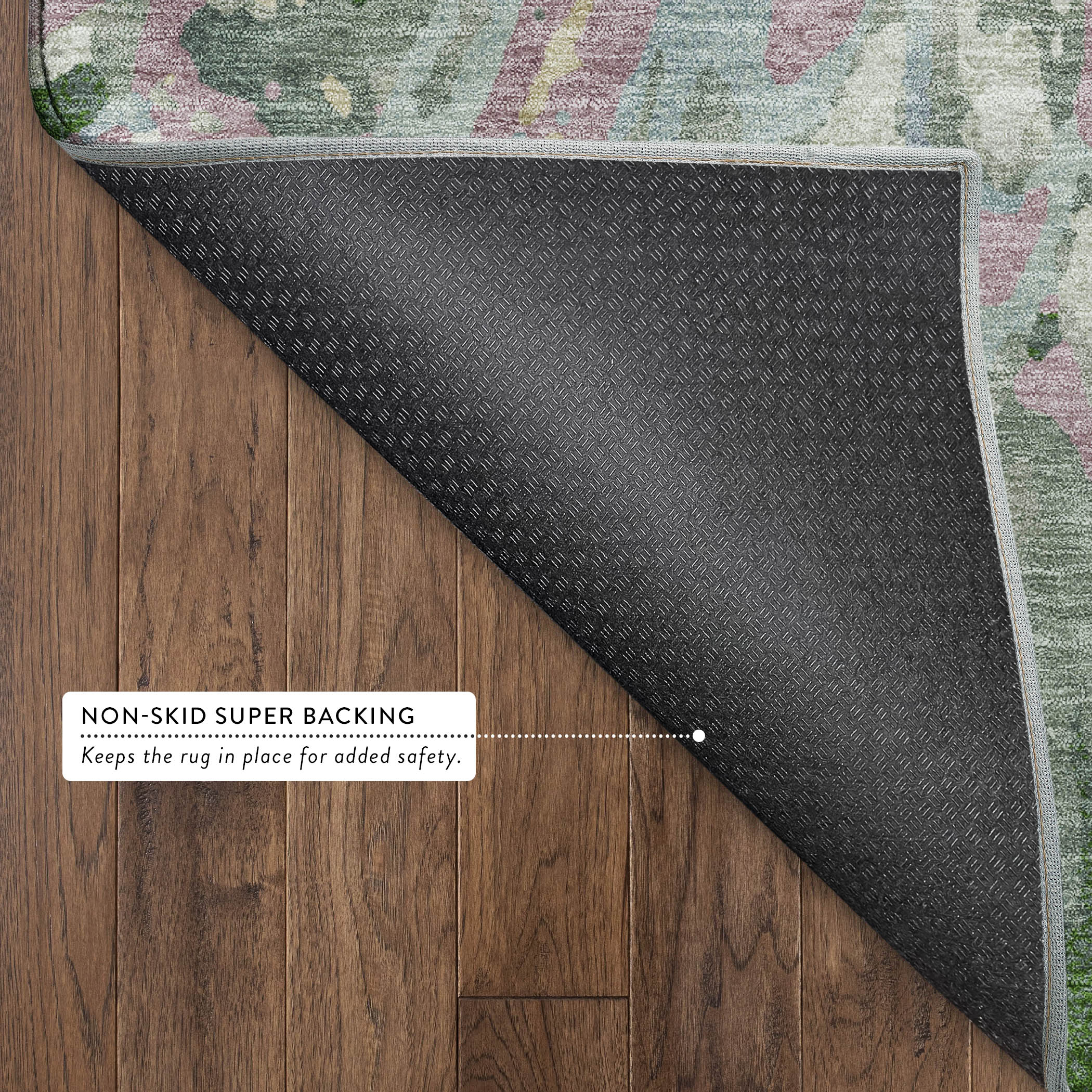 Lima Machine Washable Transitional Sage Green Rug 1'8" x 2'6" #shape_Rectangle