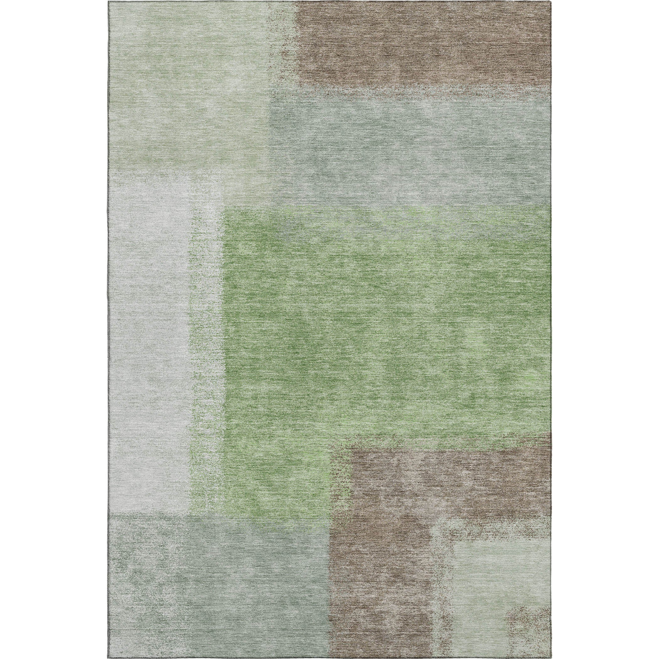 Prague Machine Washable Contemporary Aloe Green Rug 3' x 5' #shape_Rectangle