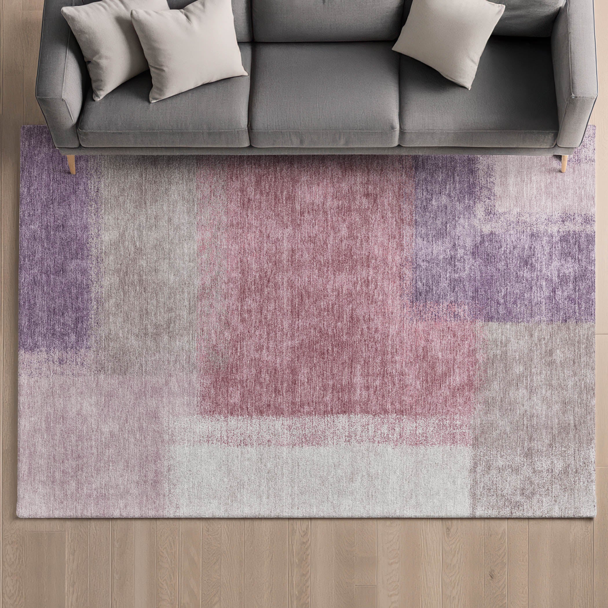 Prague Machine Washable Contemporary Blush Pink Rug 3' x 5' #shape_Rectangle