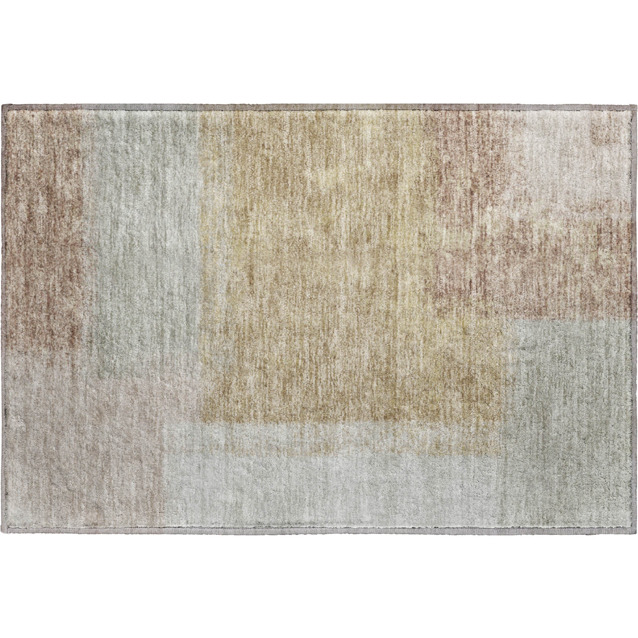Prague Machine Washable Contemporary Gold Rug 1'8" x 2'6" #shape_Rectangle