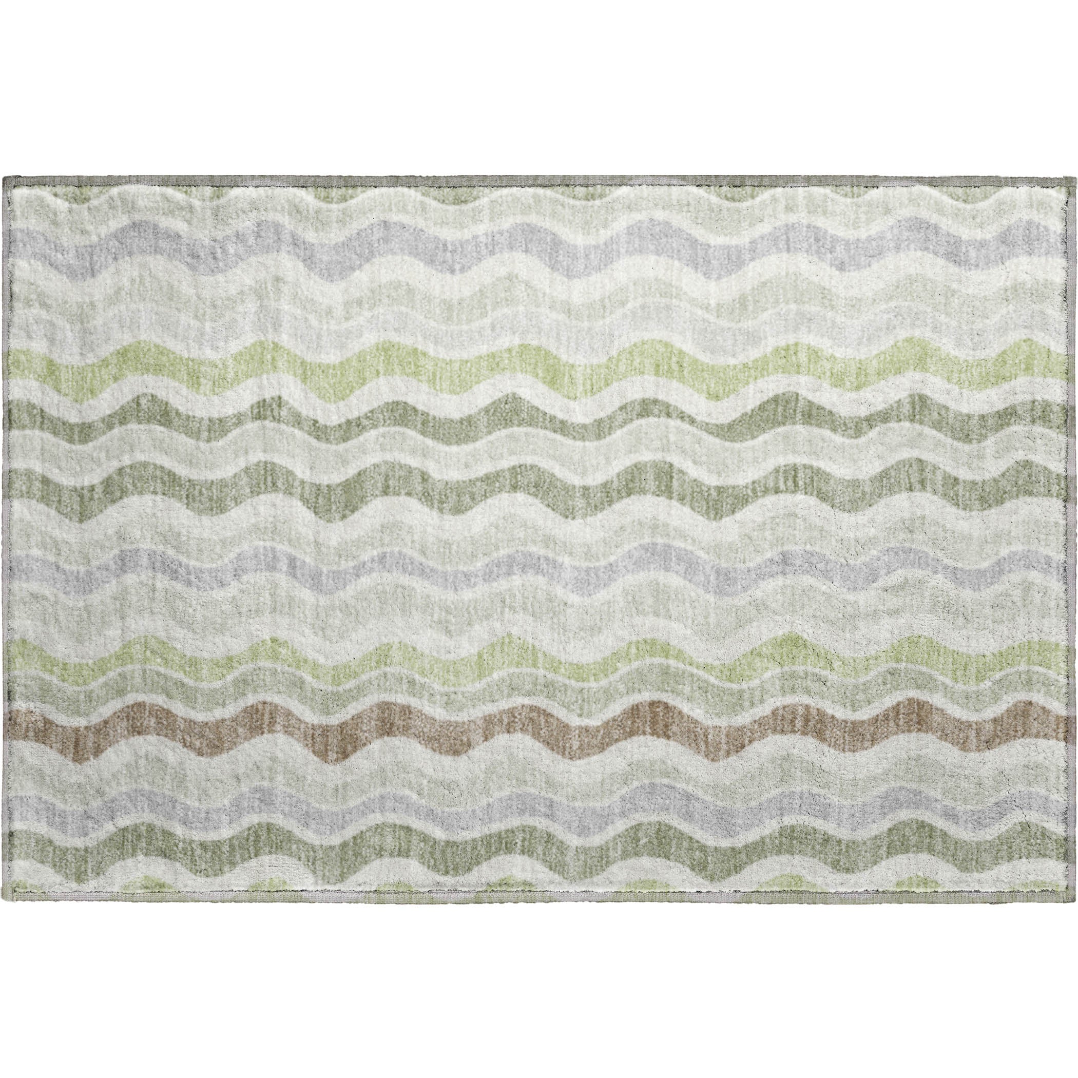 Florence Machine Washable Transitional Aloe Green Rug 1'8" x 2'6" #shape_Rectangle