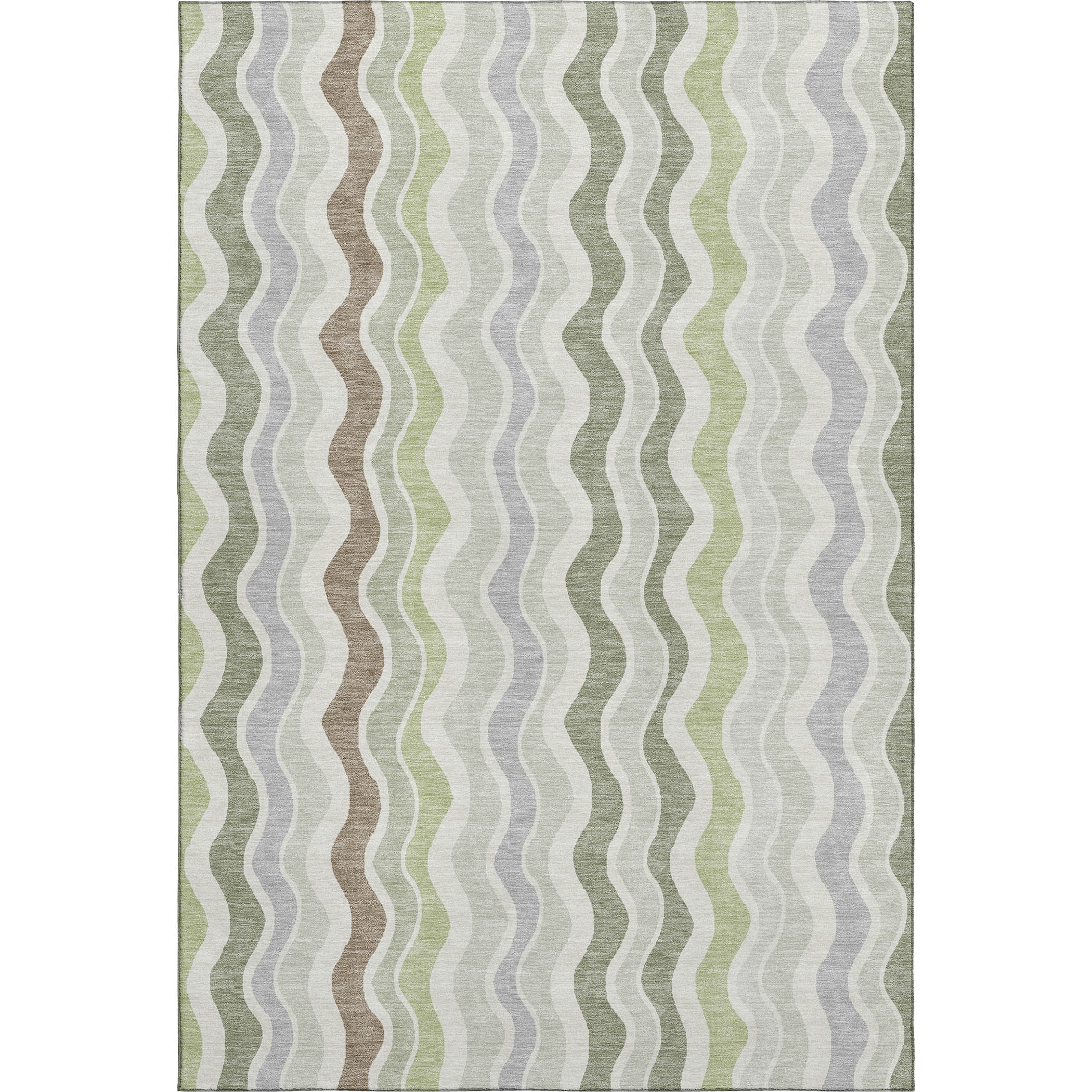 Florence Machine Washable Transitional Aloe Green Rug 3' x 5' #shape_Rectangle