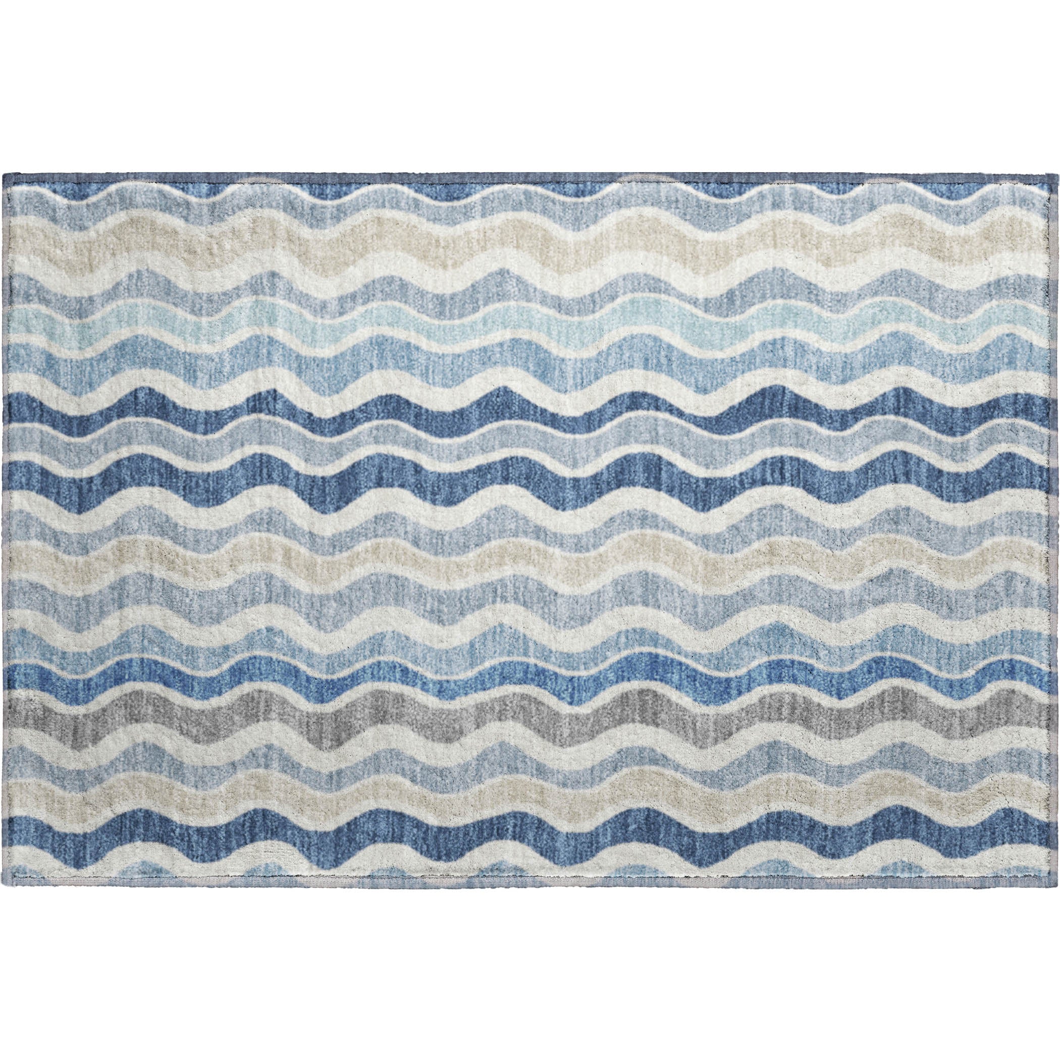 Florence Machine Washable Transitional Blue Rug 1'8" x 2'6" #shape_Rectangle