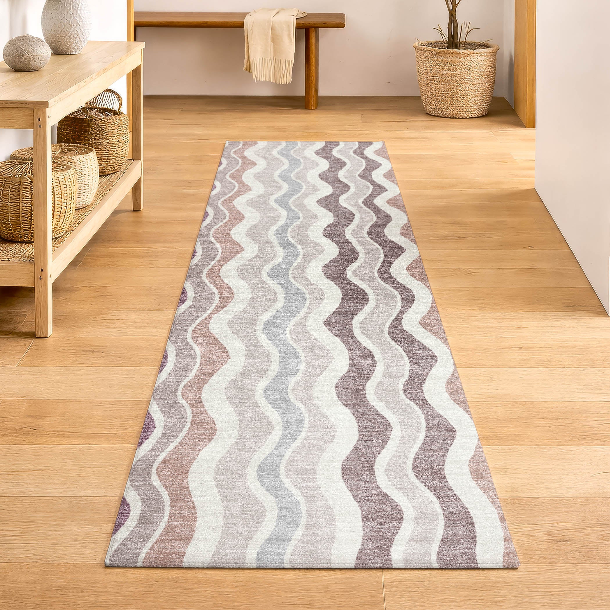 Florence Machine Washable Transitional Blush Pink Rug 2'3" x 7'6" #shape_Runner