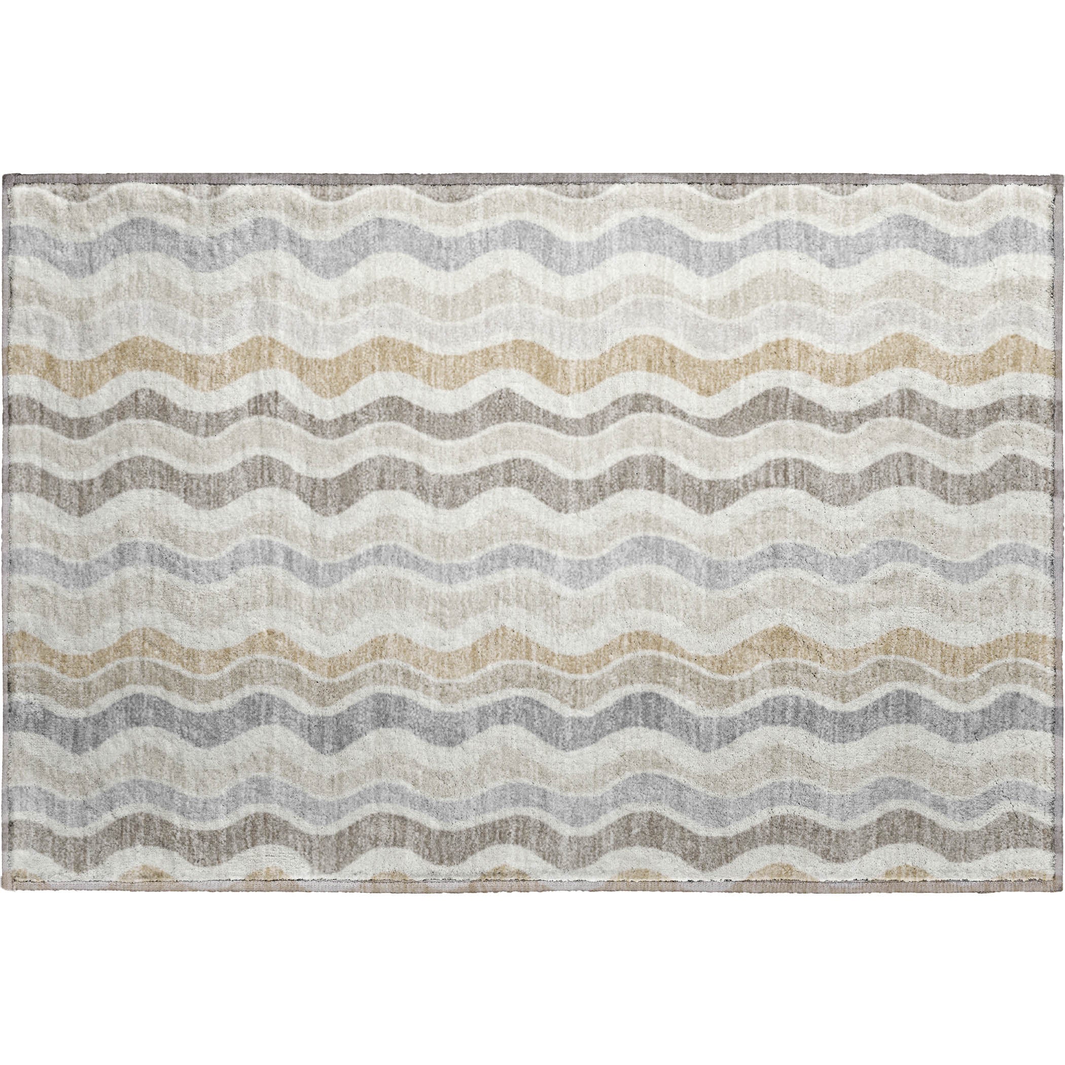 Florence Machine Washable Transitional Ivory Rug 1'8" x 2'6" #shape_Rectangle