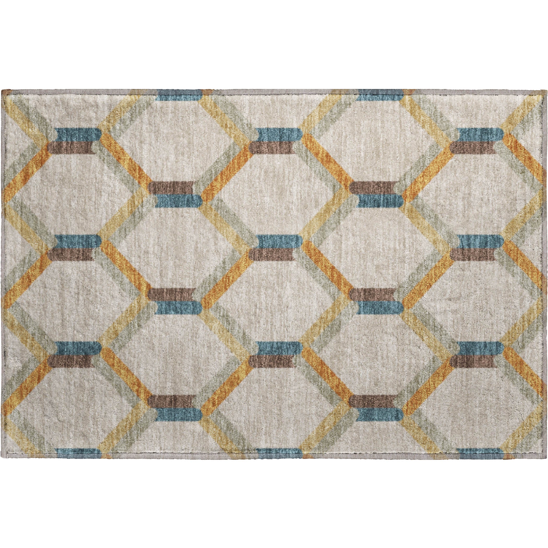 Ghent Machine Washable Transitional Beige Brown Rug 1'8" x 2'6" #shape_Rectangle