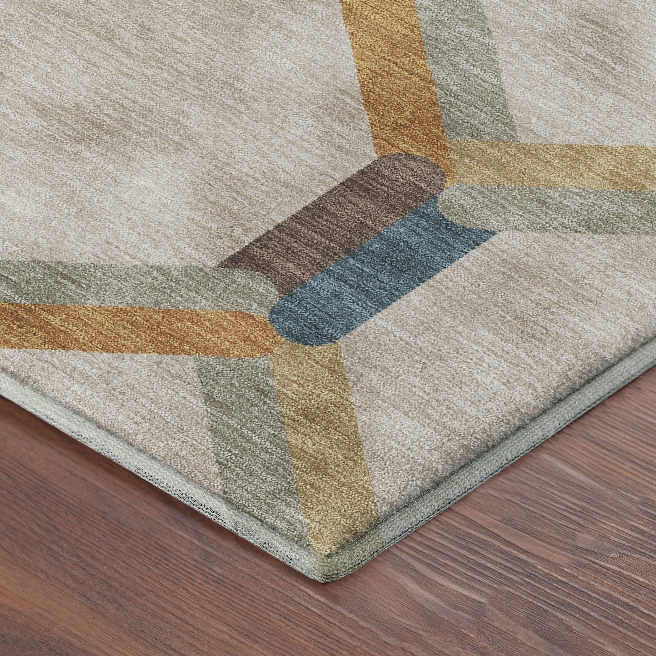 Ghent Machine Washable Transitional Beige Brown Rug 1'8" x 2'6" #shape_Rectangle