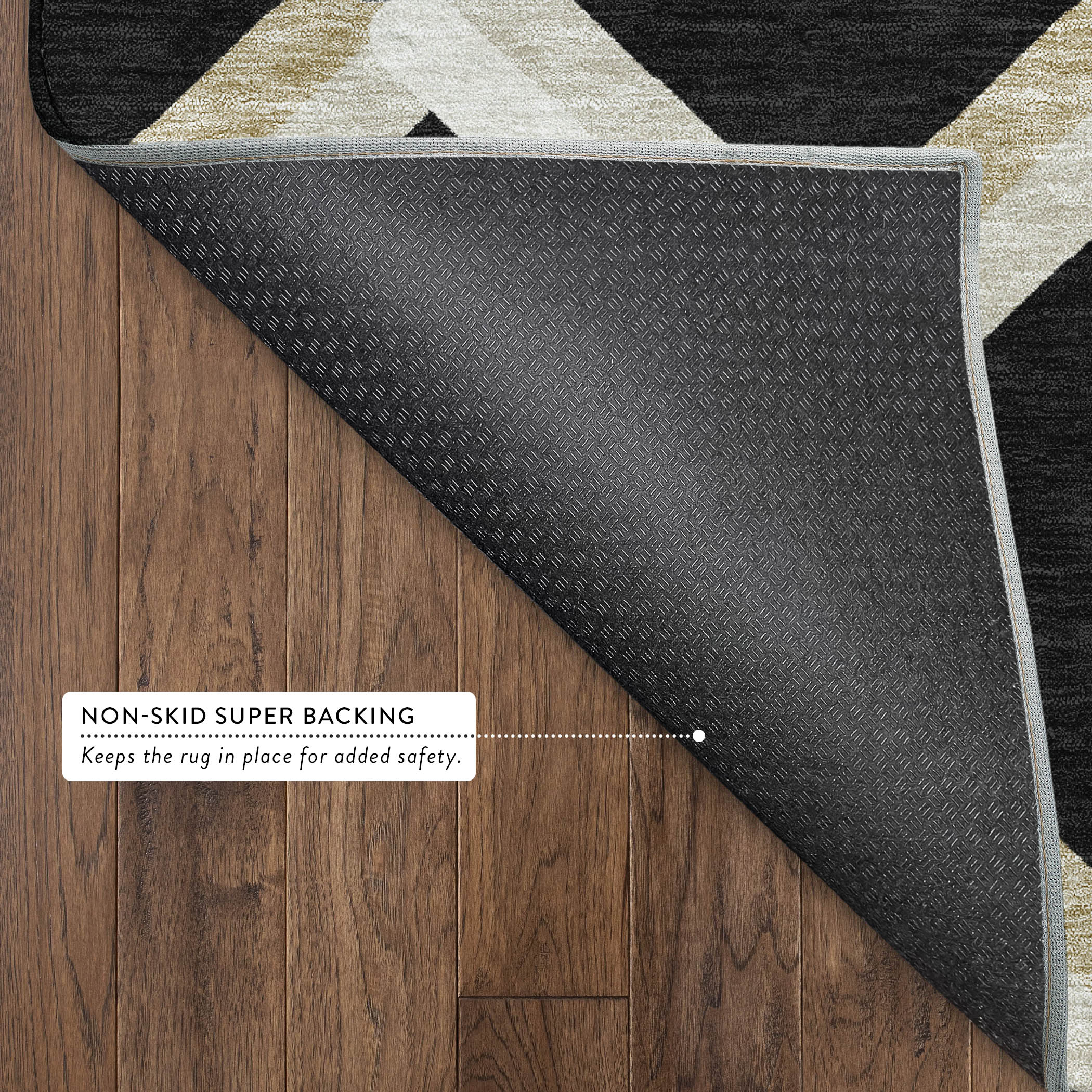 Ghent Machine Washable Transitional Black Rug 1'8" x 2'6" #shape_Rectangle