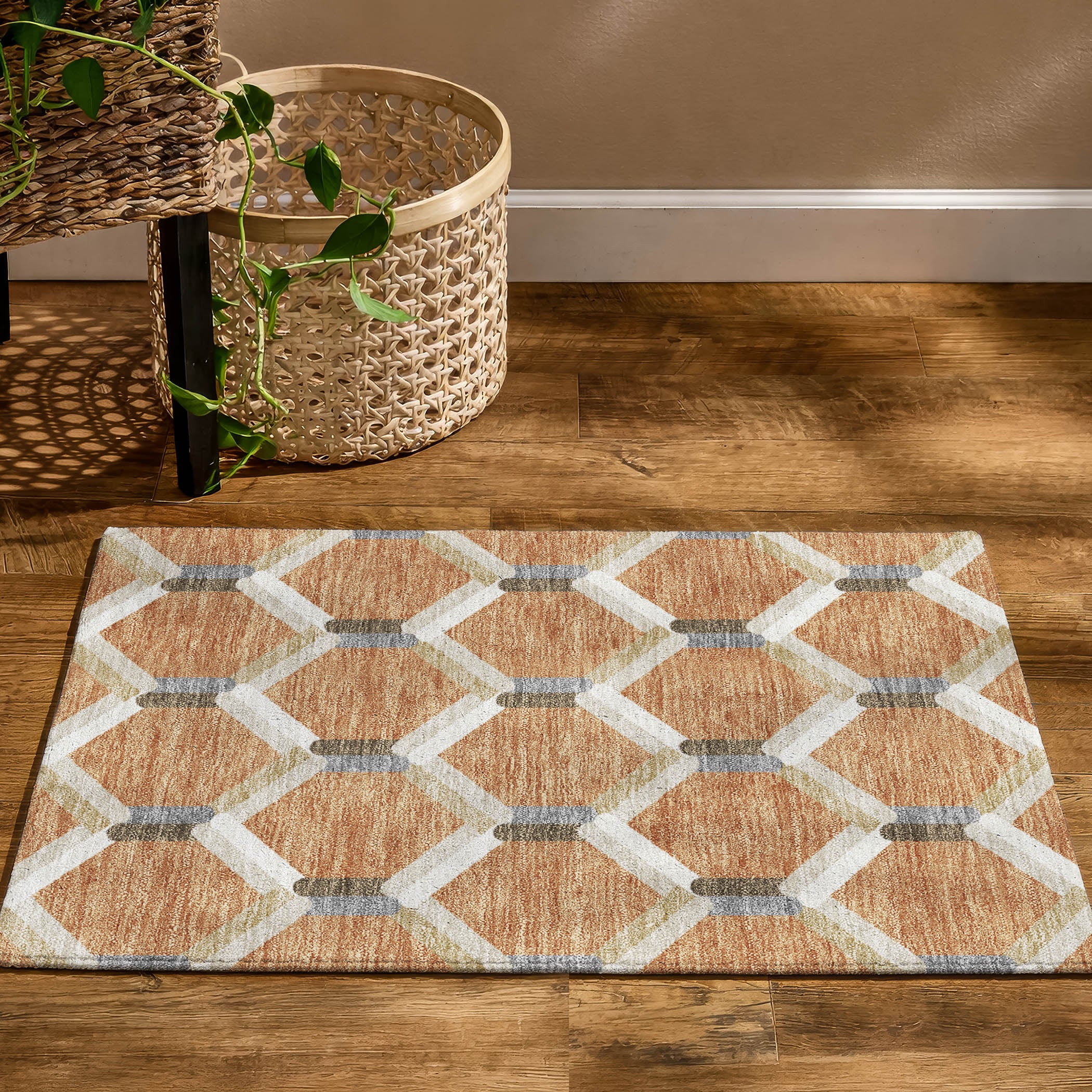 Ghent Machine Washable Transitional Copper Orange Rug 1'8" x 2'6" #shape_Rectangle