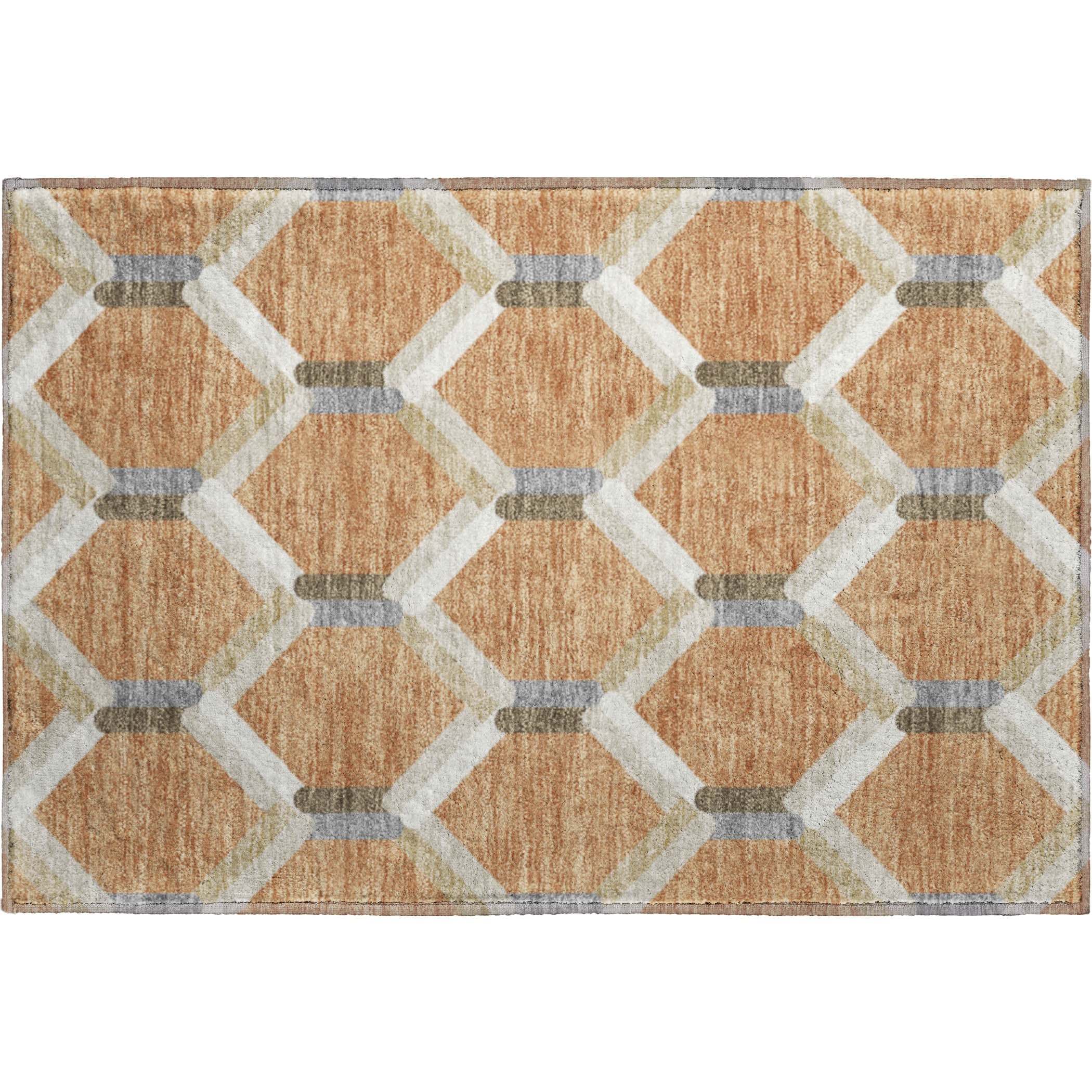 Ghent Machine Washable Transitional Copper Orange Rug 1'8" x 2'6" #shape_Rectangle