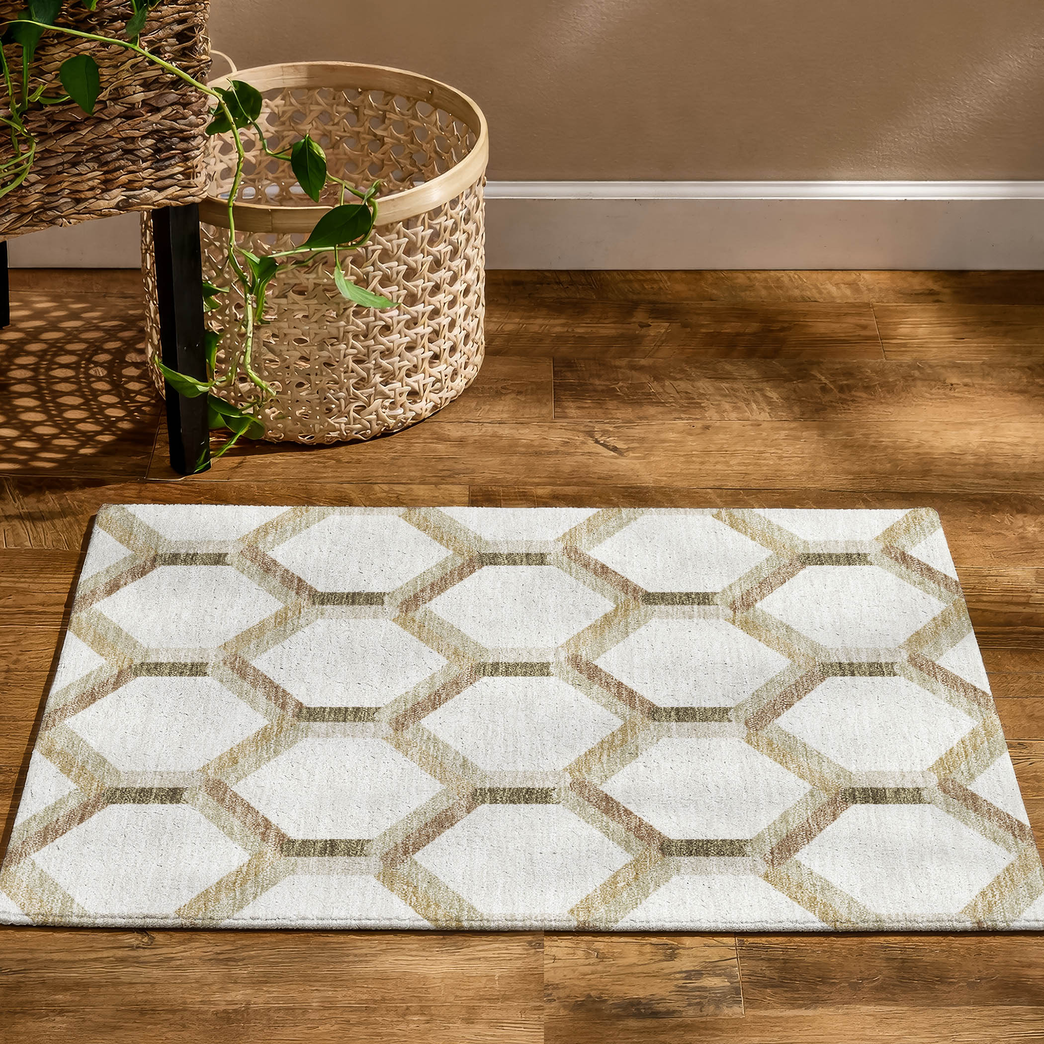 Ghent Machine Washable Transitional Ivory Rug 1'8" x 2'6" #shape_Rectangle