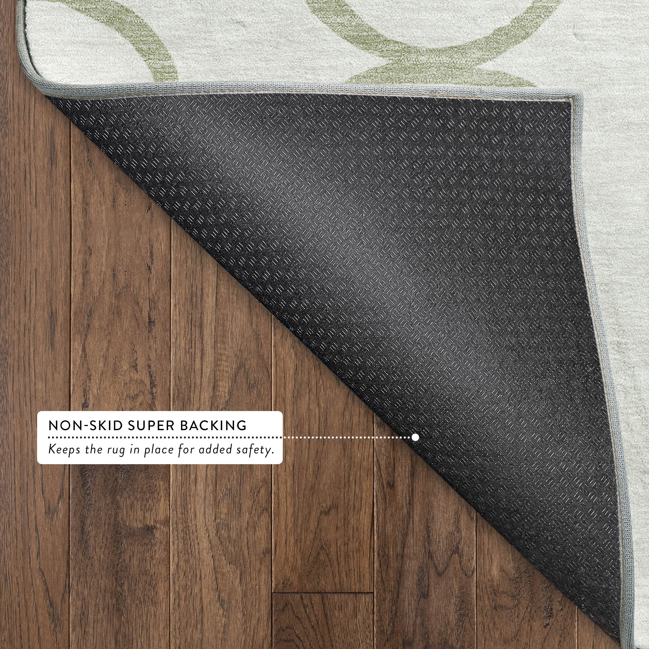 Mdina Machine Washable Transitional Aloe Green Rug 1'8" x 2'6" #shape_Rectangle