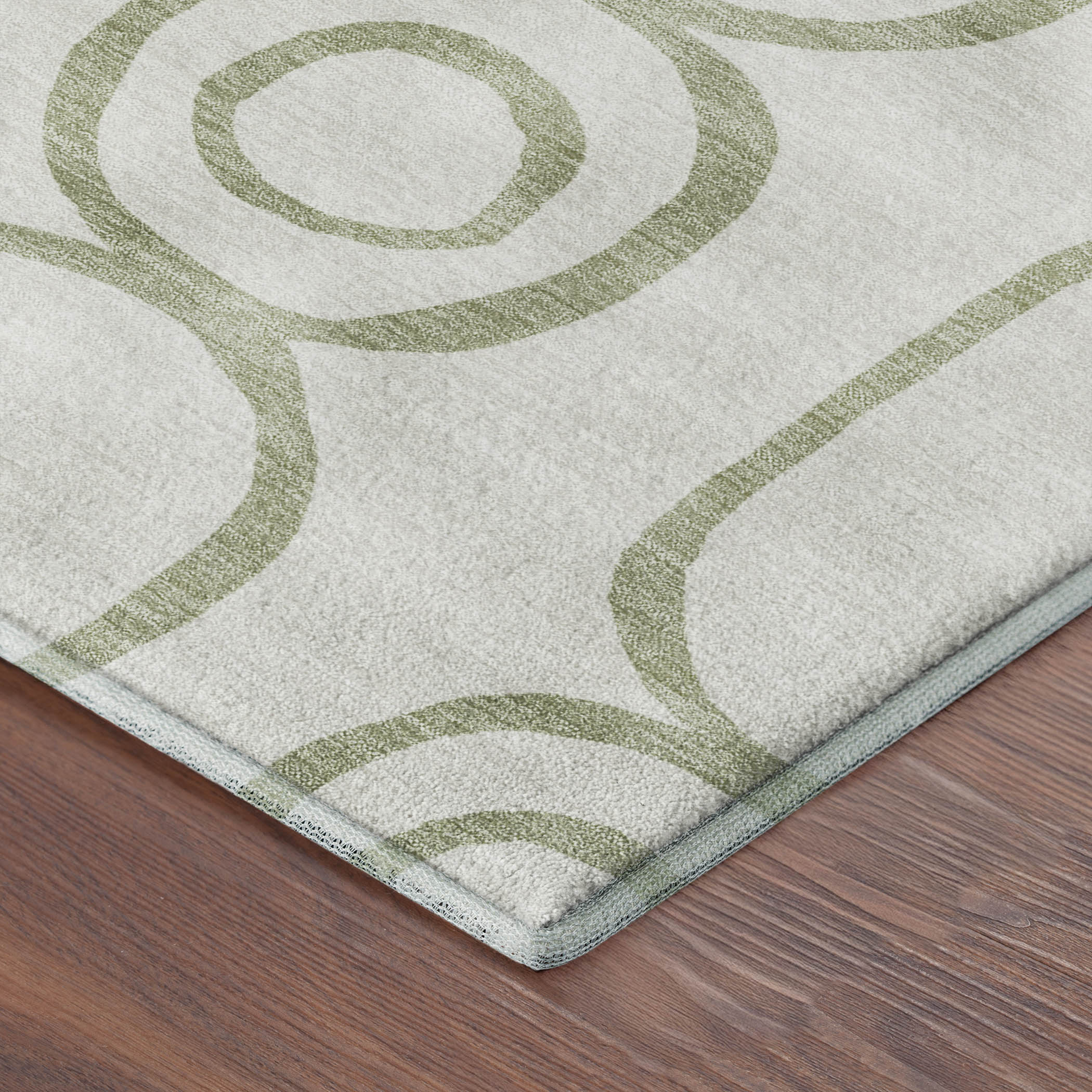 Mdina Machine Washable Transitional Aloe Green Rug 1'8" x 2'6" #shape_Rectangle