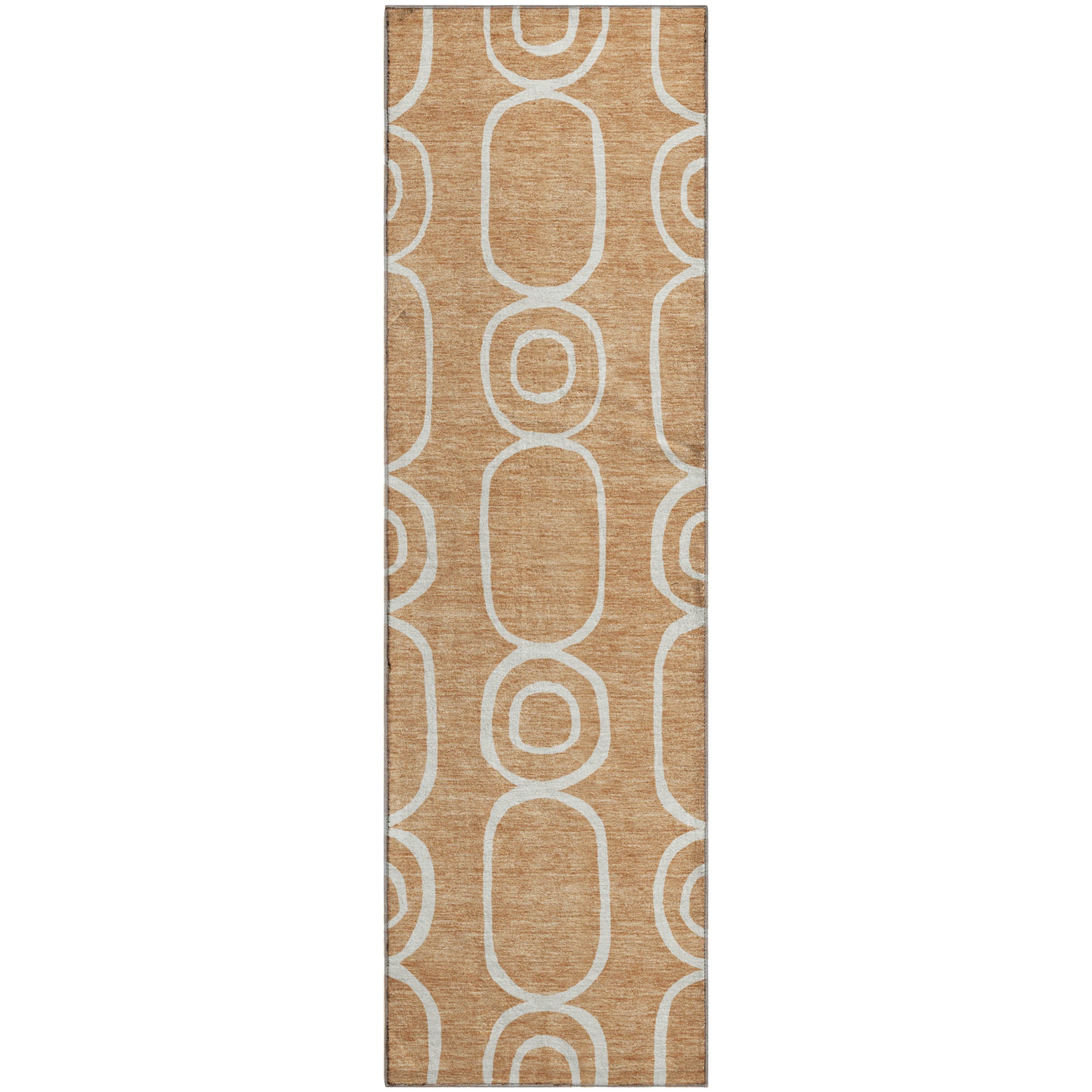 Mdina Machine Washable Transitional Rust Orange Rug 2'3" x 7'6" #shape_Runner