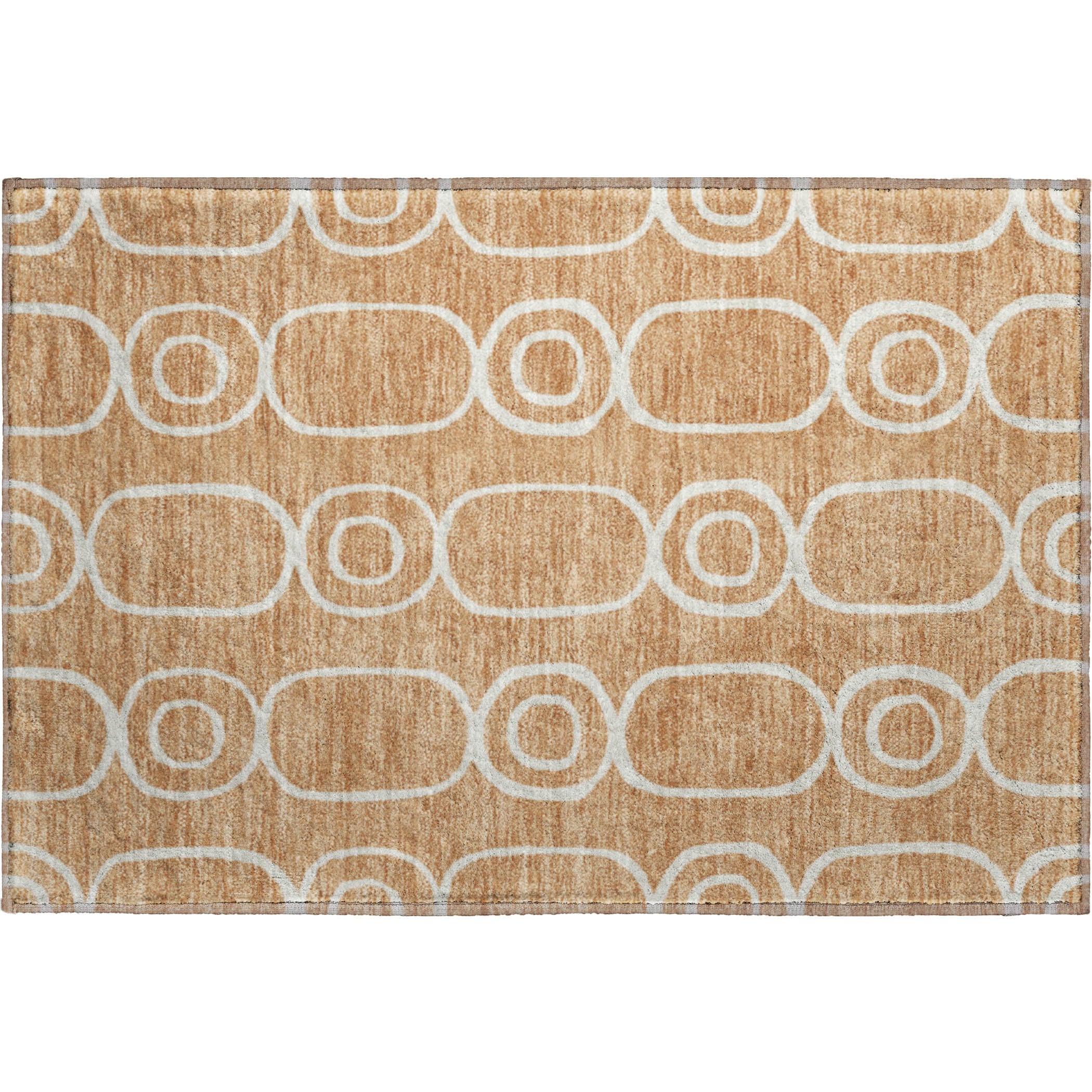 Mdina Machine Washable Transitional Rust Orange Rug 1'8" x 2'6" #shape_Rectangle