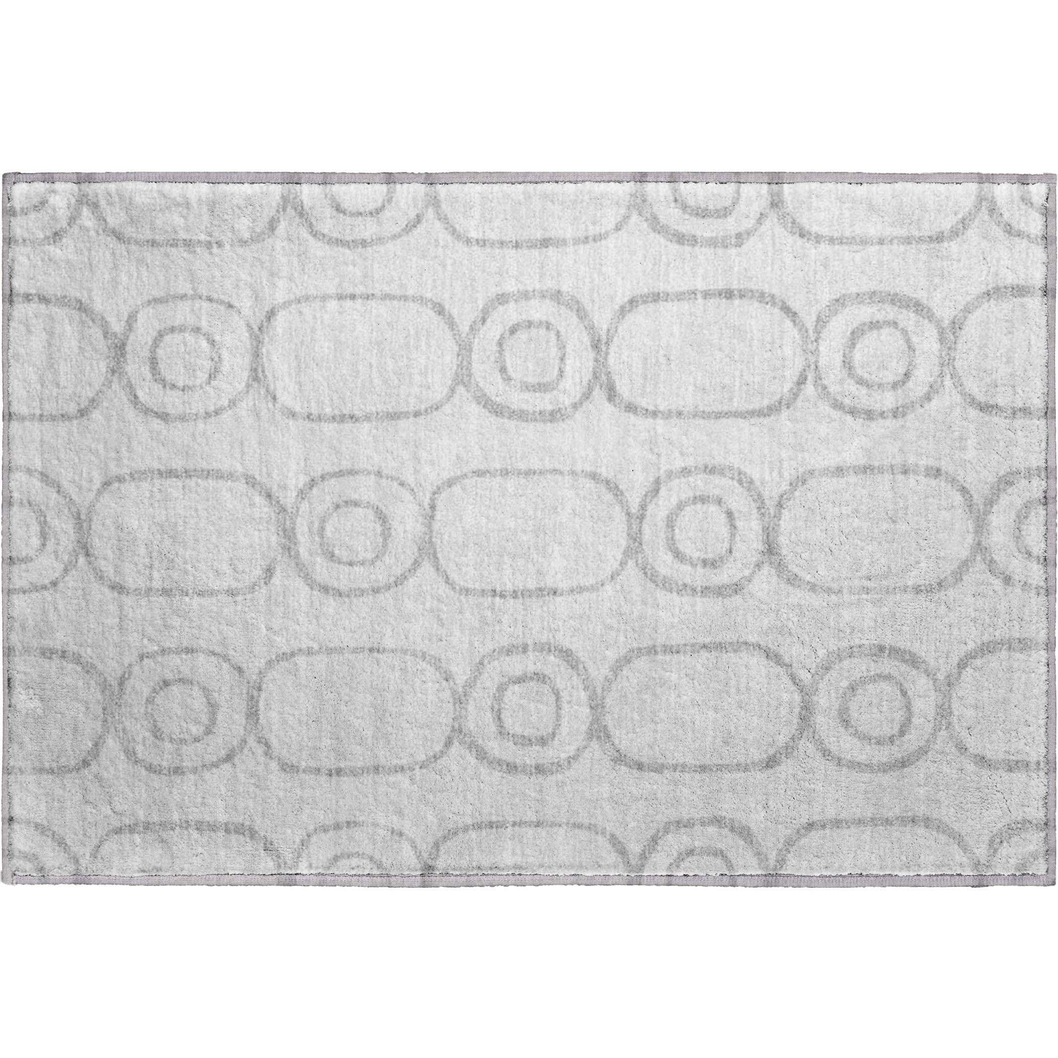 Mdina Machine Washable Transitional Silver Gray Rug 1'8" x 2'6" #shape_Rectangle
