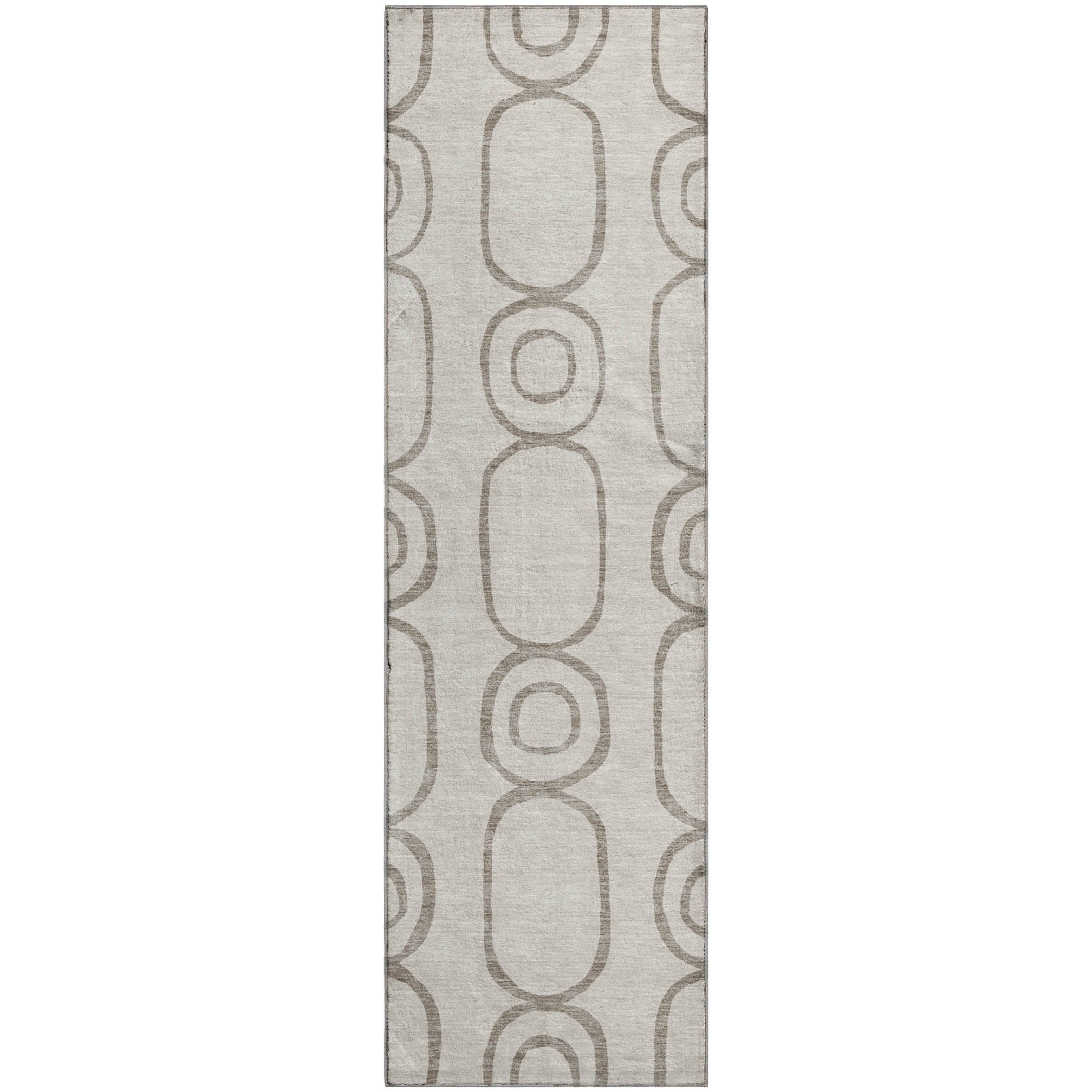 Mdina Machine Washable Transitional Taupe Brown Rug 2'3" x 7'6" #shape_Runner