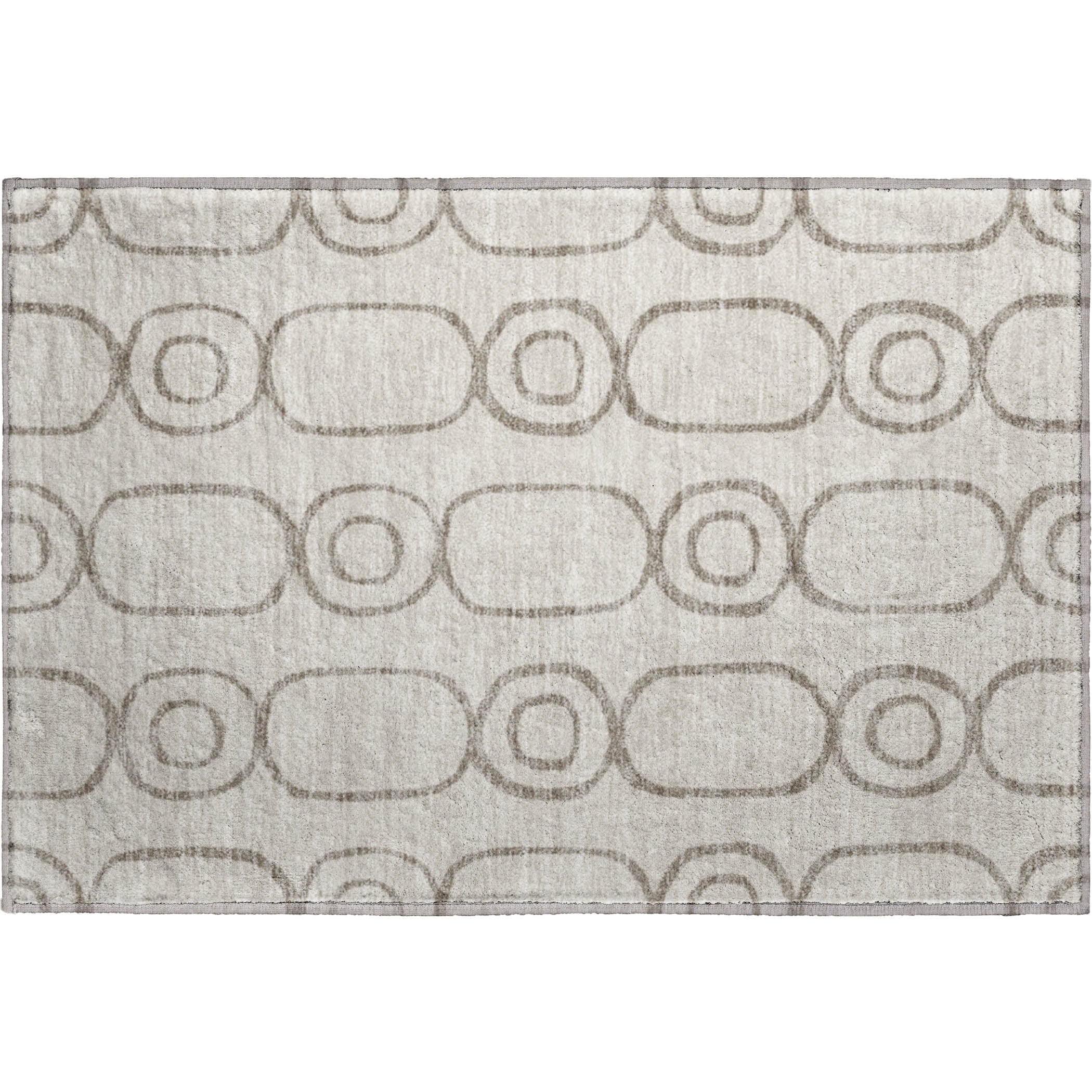 Mdina Machine Washable Transitional Taupe Brown Rug 1'8" x 2'6" #shape_Rectangle