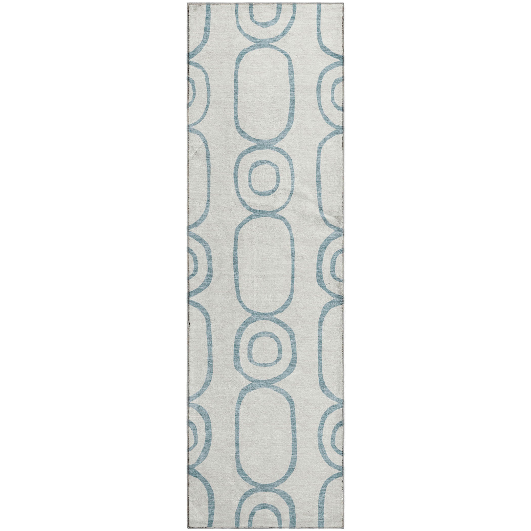 Mdina Machine Washable Transitional Teal Rug 2'3" x 7'6" #shape_Runner