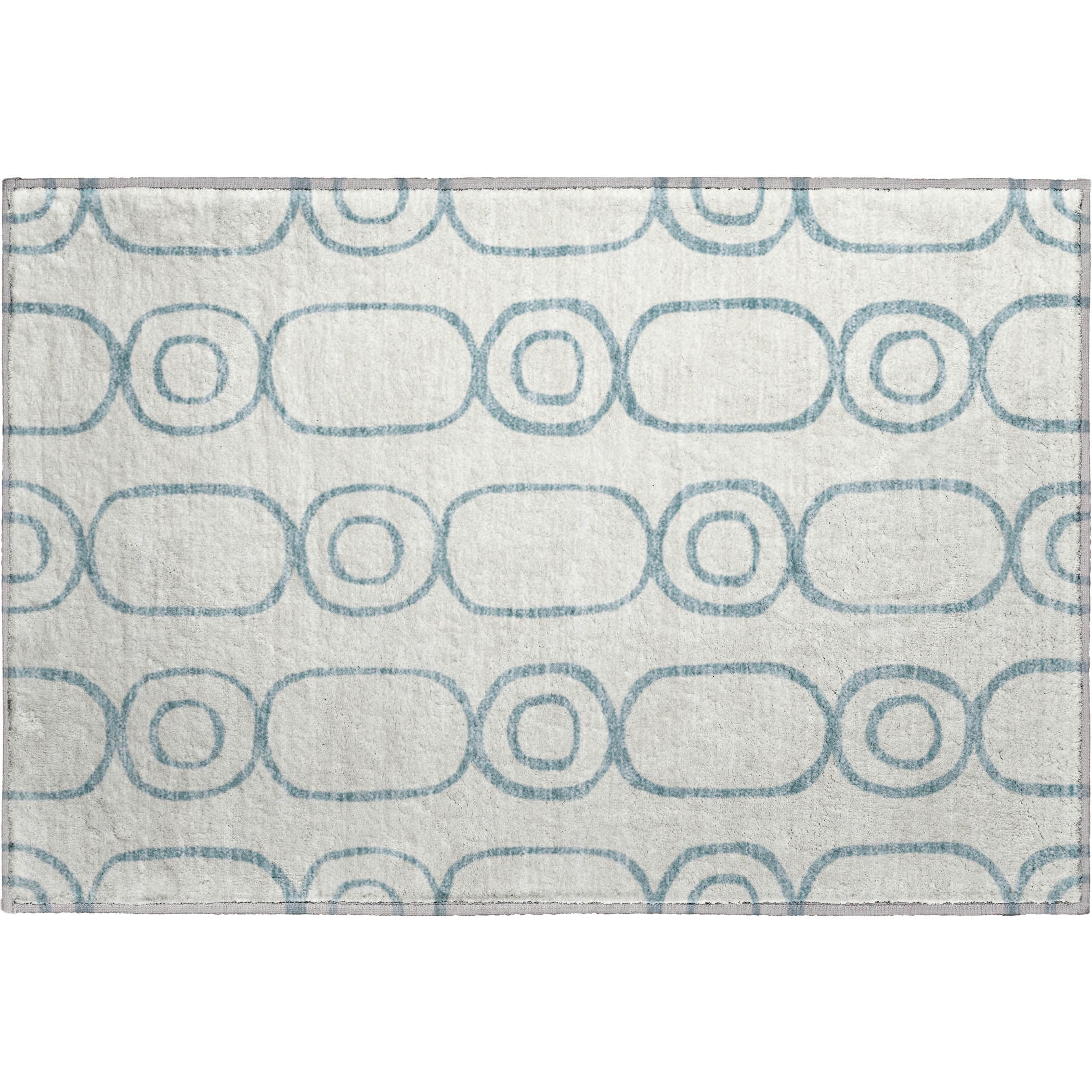 Mdina Machine Washable Transitional Teal Rug 1'8" x 2'6" #shape_Rectangle