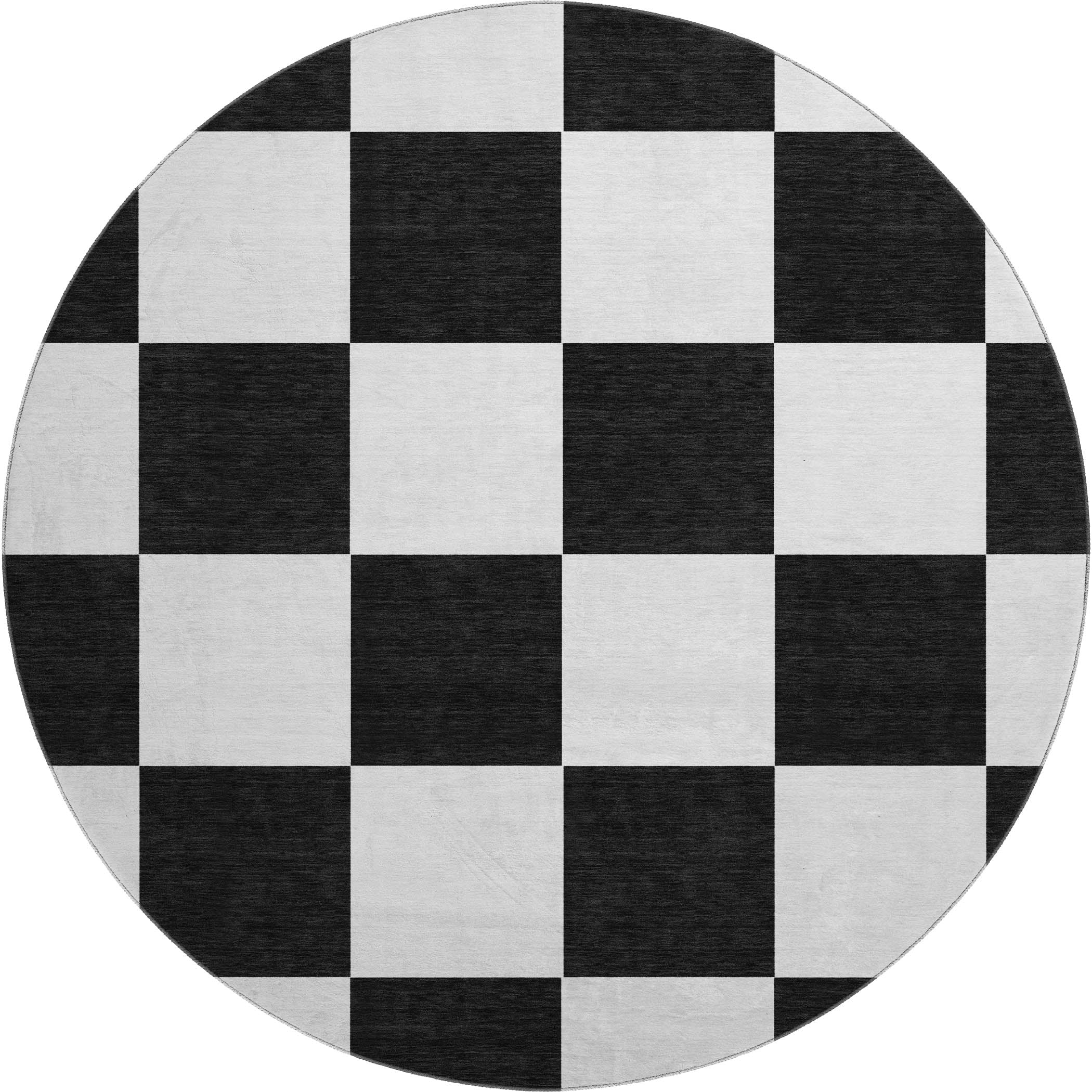Budapest Machine Washable Transitional Black Rug 8' x 8' #shape_Round