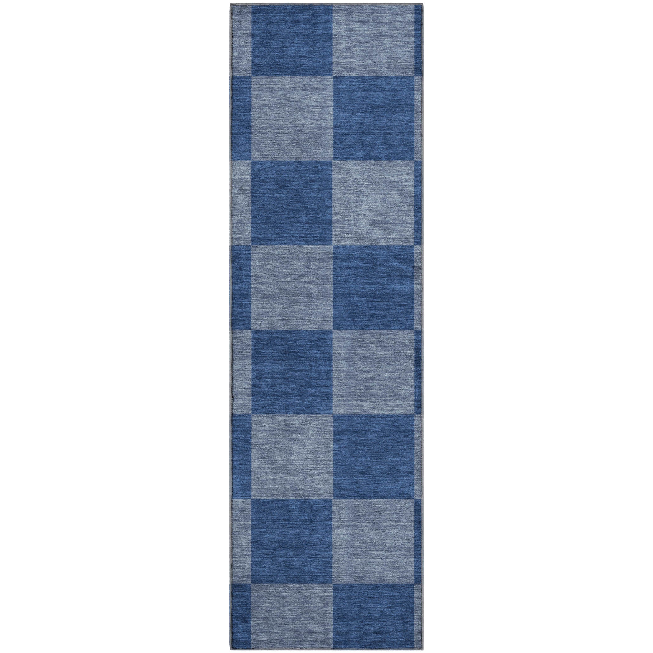 Budapest Machine Washable Transitional Blue Rug 2'3" x 7'6" #shape_Runner