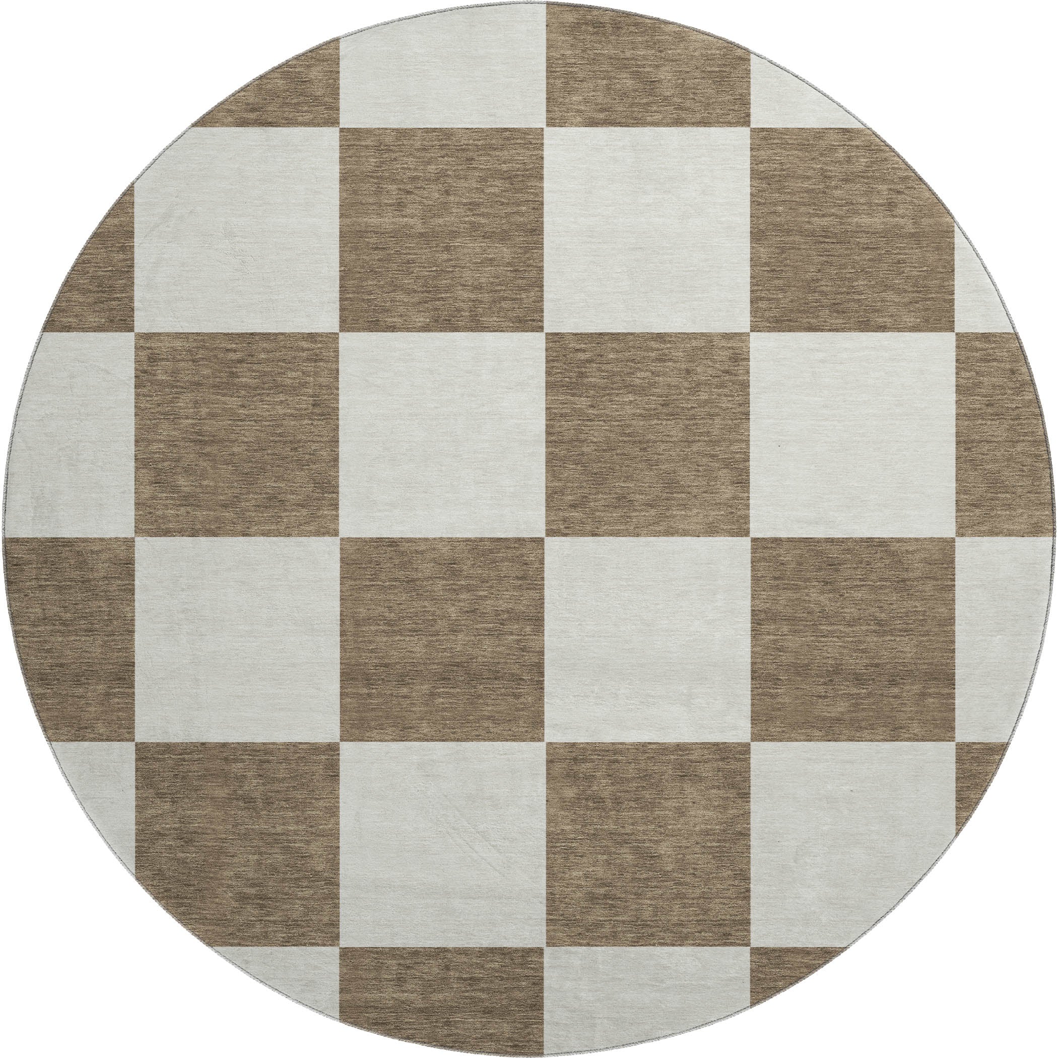 Budapest Machine Washable Transitional Chocolate Brown Rug 8' x 8' #shape_Round