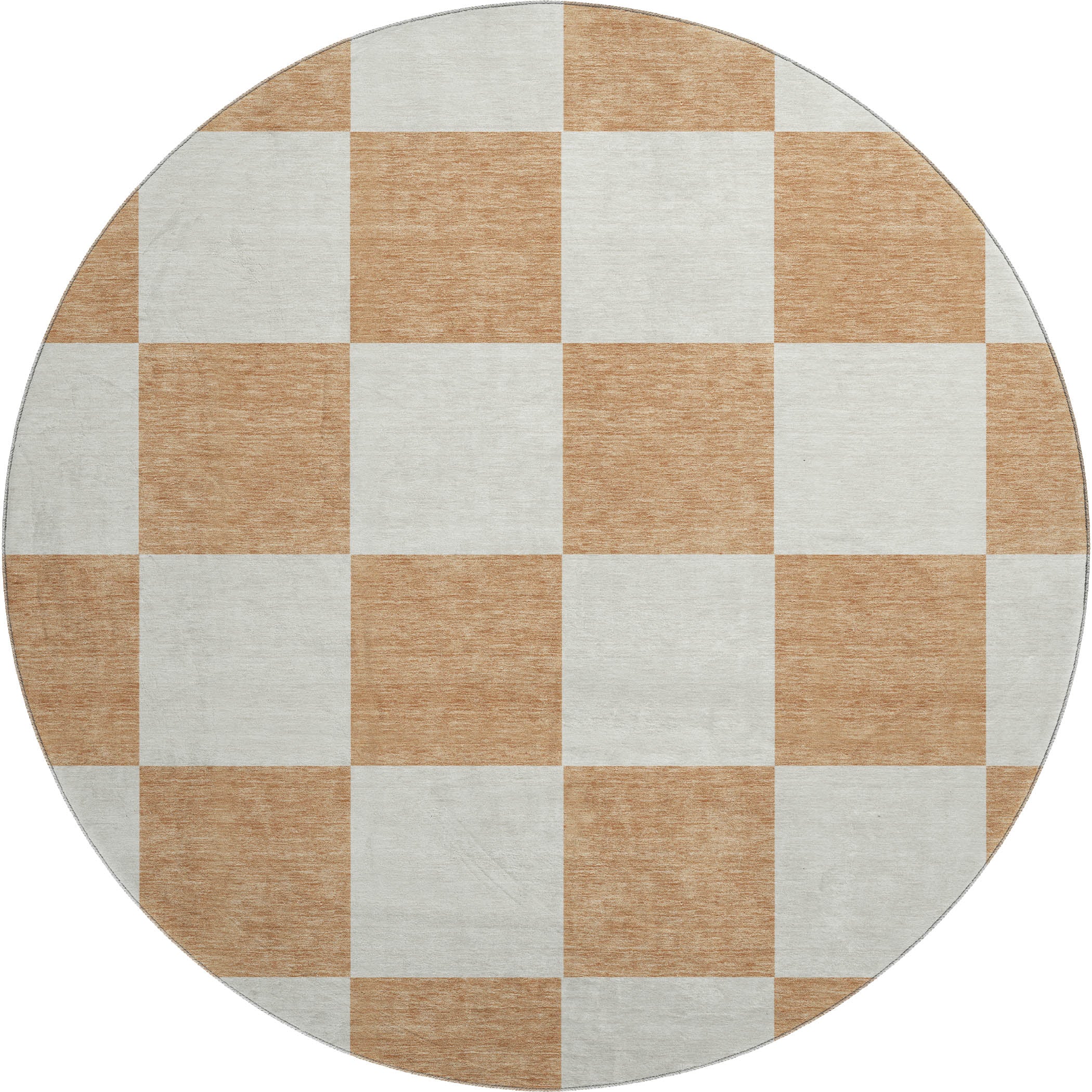 Budapest Machine Washable Transitional Copper Orange Rug 8' x 8' #shape_Round