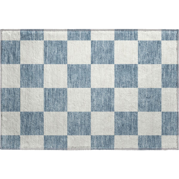 Budapest Machine Washable Transitional Denim Blue Rug 1'8" x 2'6"