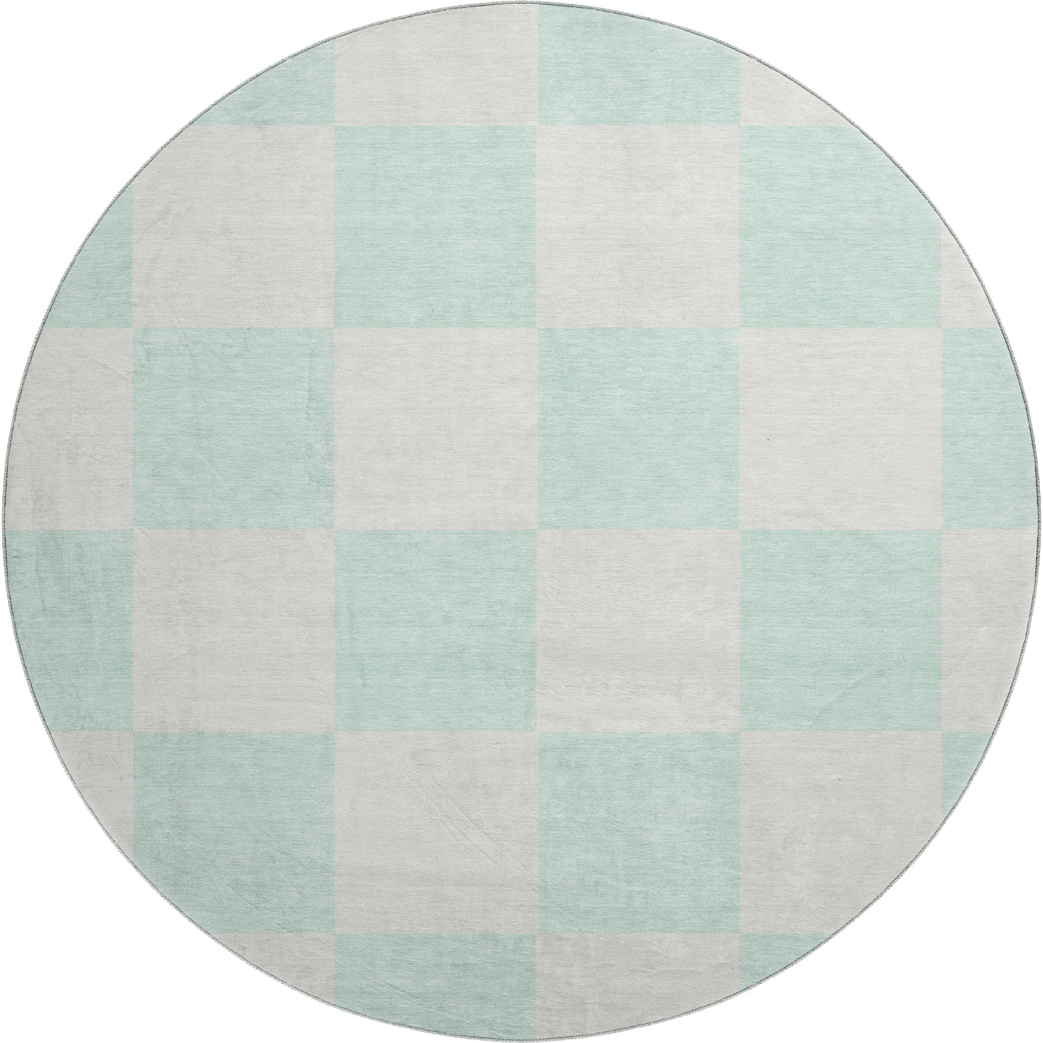 Budapest Machine Washable Transitional Mint Green Rug 8' x 8' #shape_Round