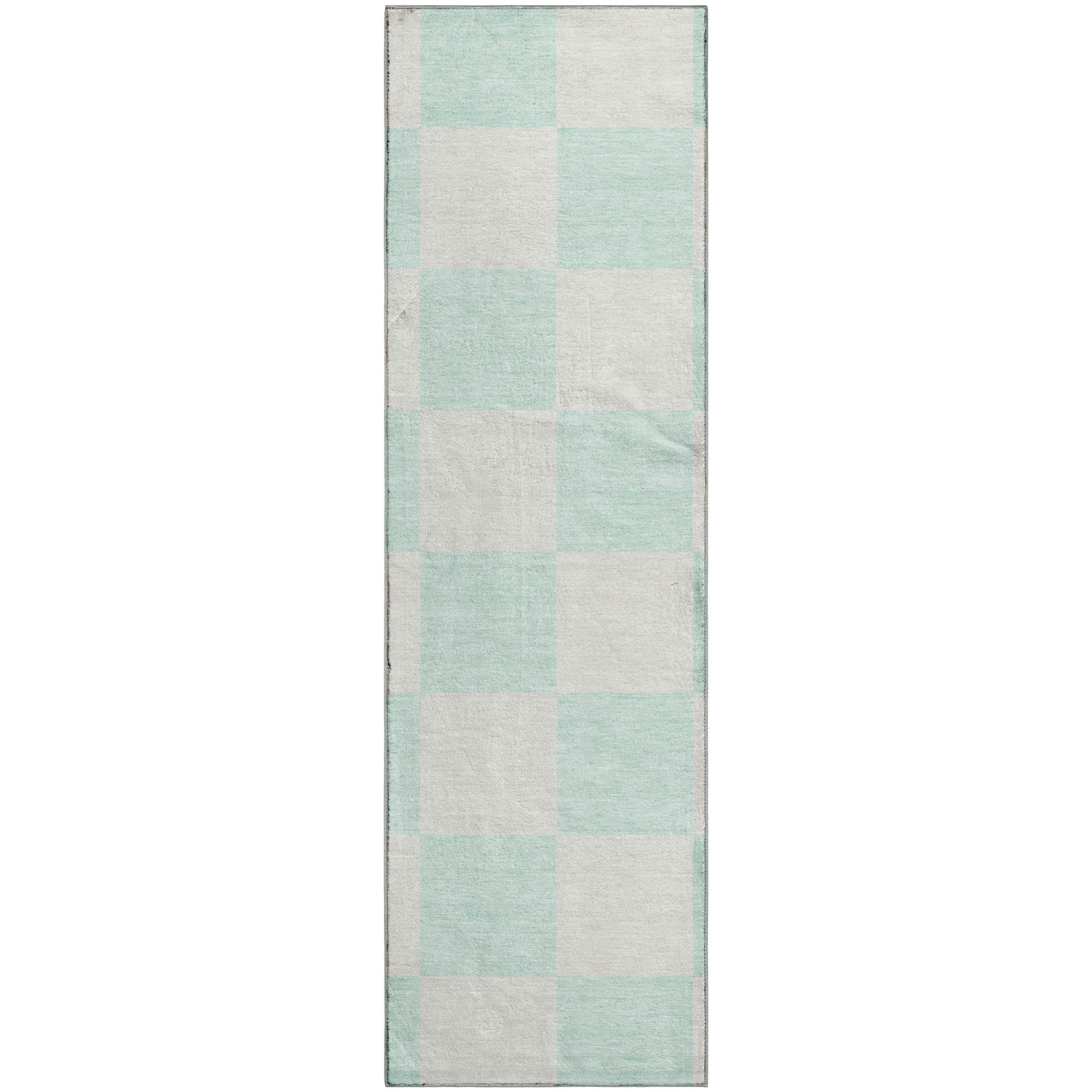 Budapest Machine Washable Transitional Mint Green Rug 2'3" x 7'6" #shape_Runner