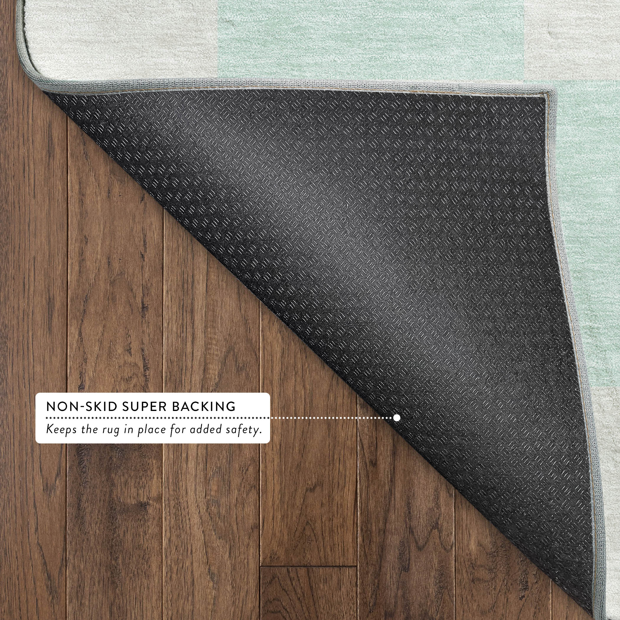 Budapest Machine Washable Transitional Mint Green Rug 1'8" x 2'6" #shape_Rectangle