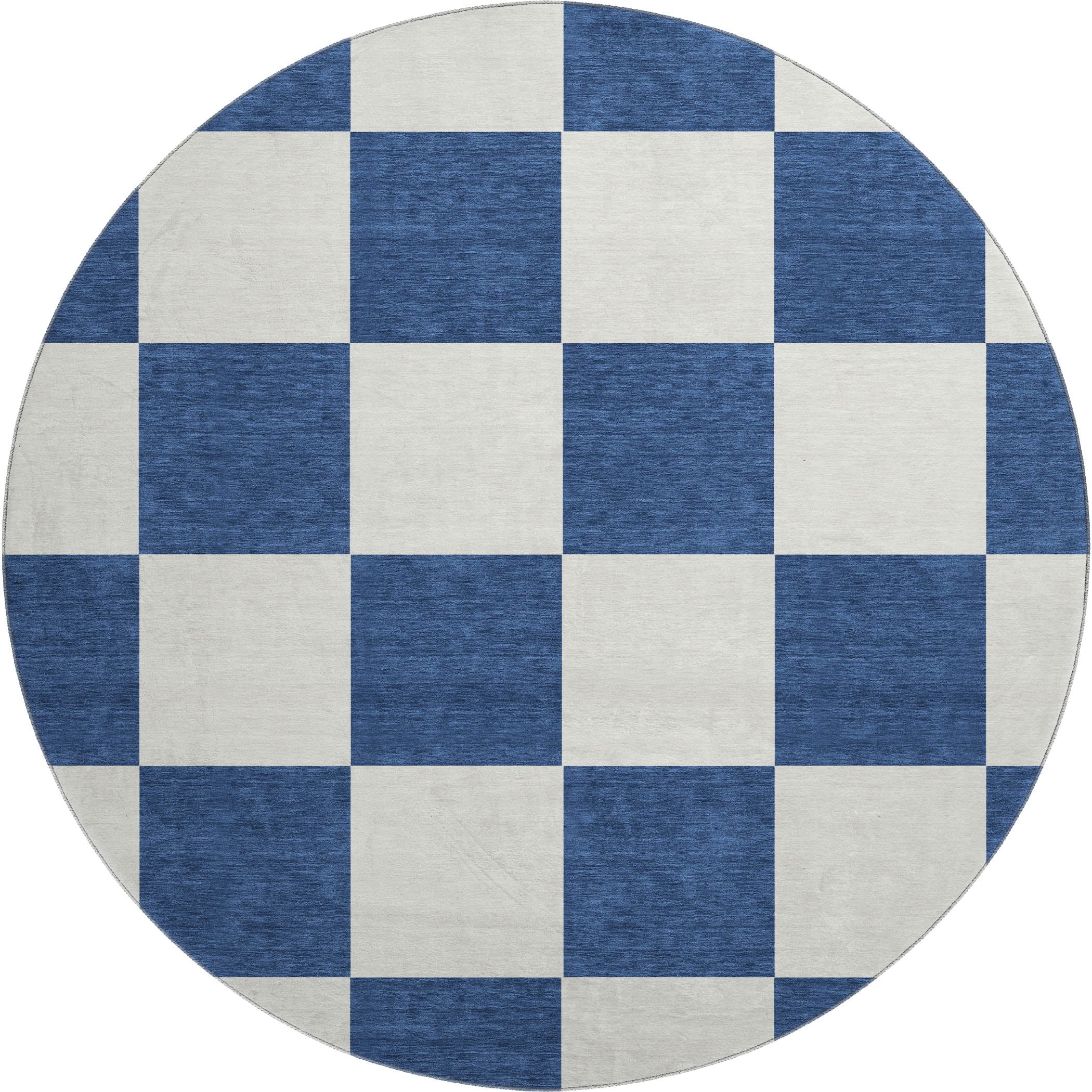 Budapest Machine Washable Transitional Navy Blue Rug 8' x 8' #shape_Round