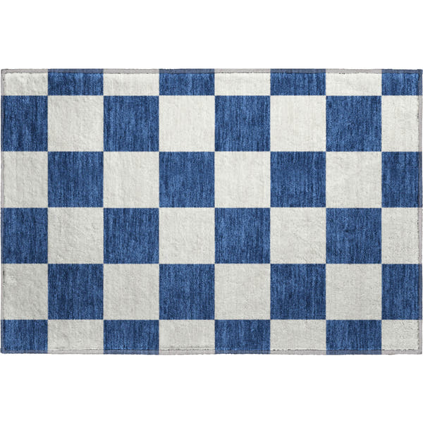 Budapest Machine Washable Transitional Navy Blue Rug 1'8" x 2'6"
