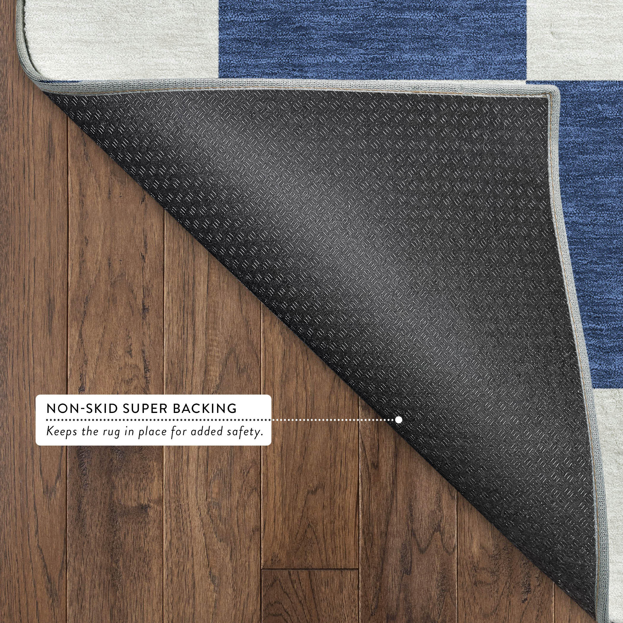 Budapest Machine Washable Transitional Navy Blue Rug 1'8" x 2'6" #shape_Rectangle