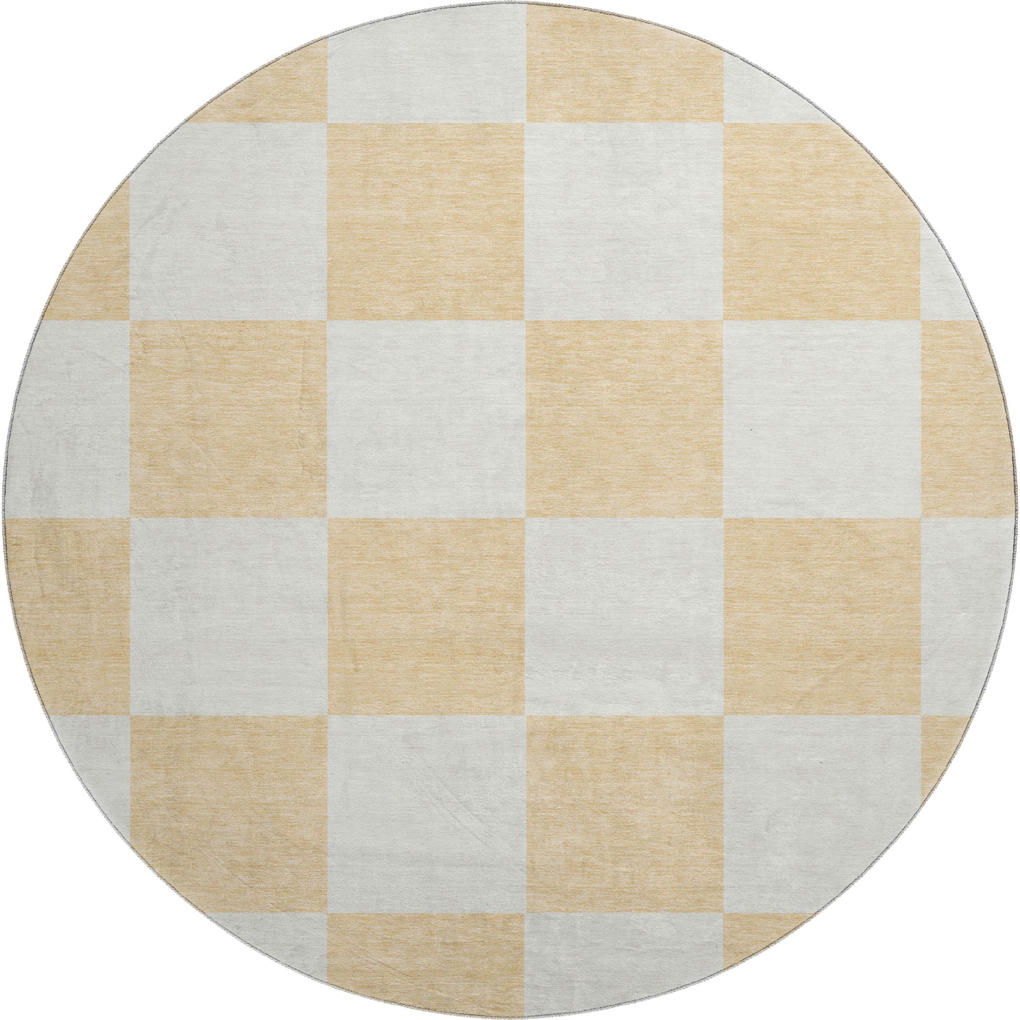 Budapest Machine Washable Transitional Peach Orange Rug 8' x 8' #shape_Round