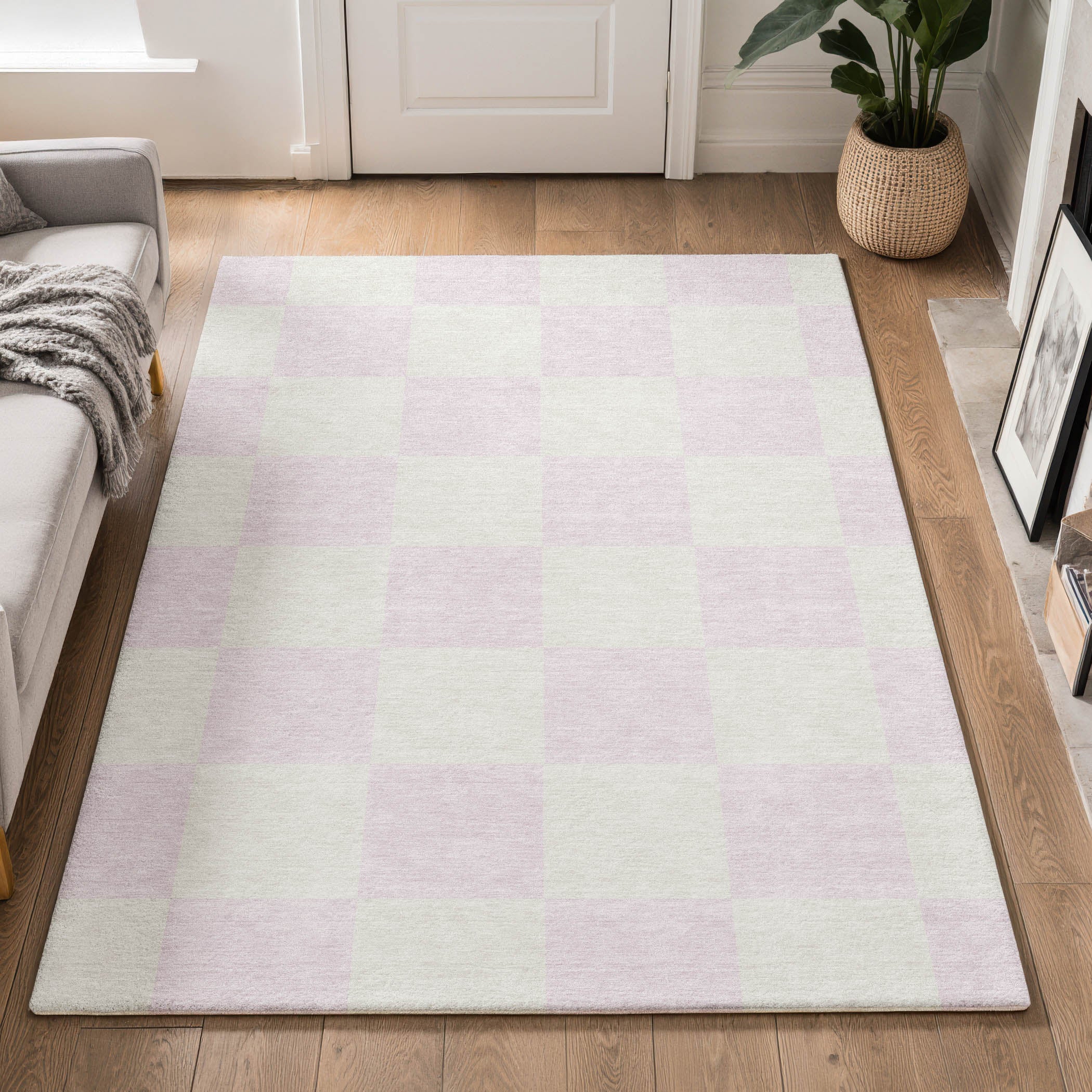 Budapest Machine Washable Transitional Pink Rug 3' x 5' #shape_Rectangle