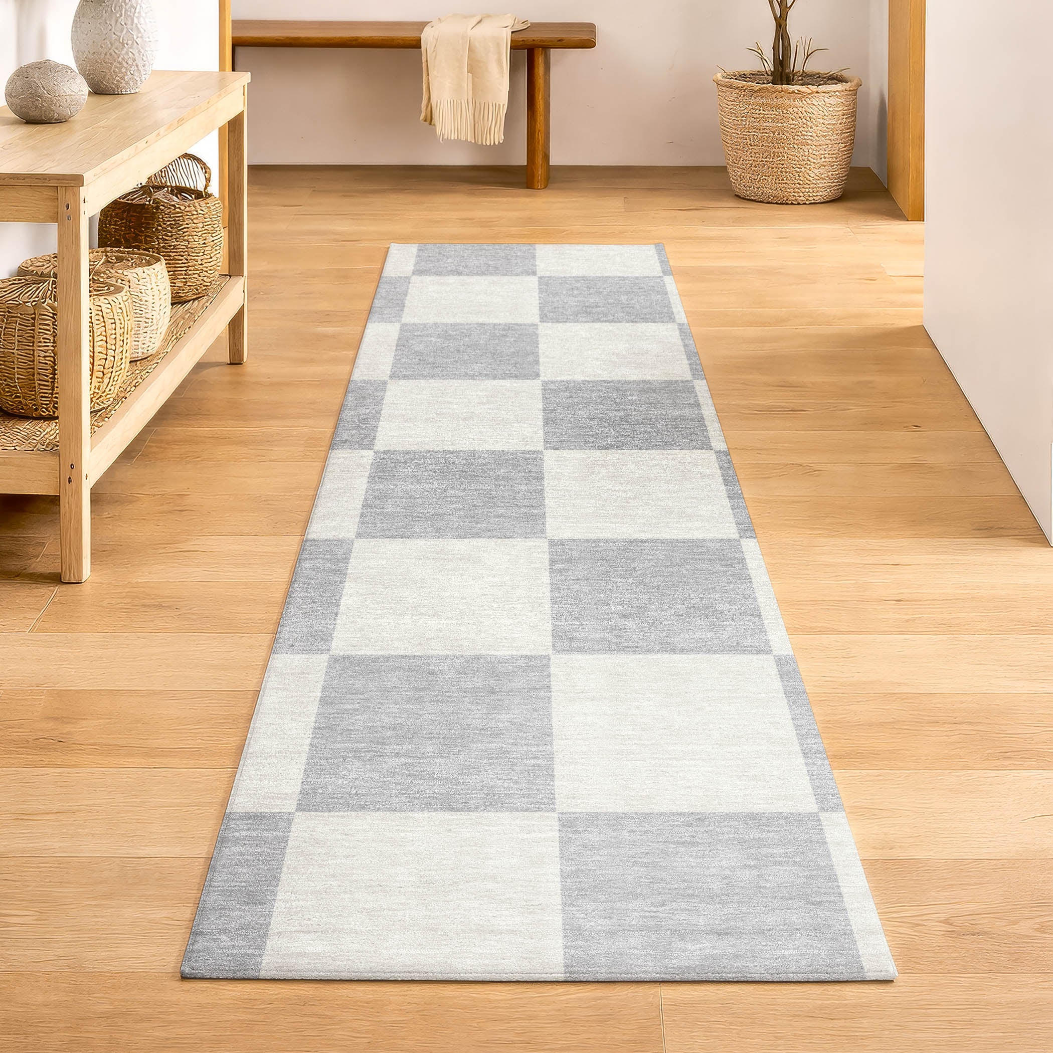 Budapest Machine Washable Transitional Silver Gray Rug 2'3" x 7'6" #shape_Runner