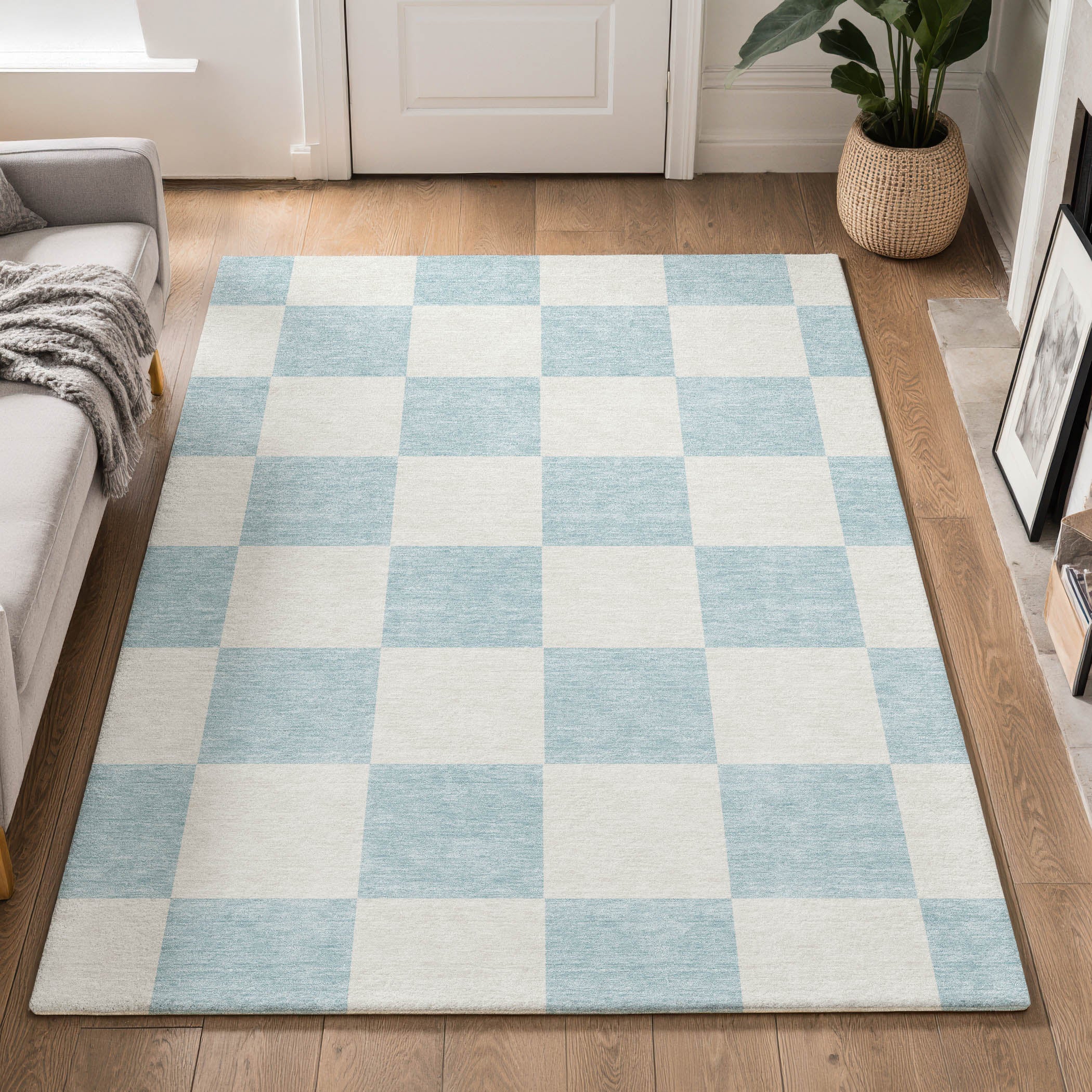 Budapest Machine Washable Transitional Sky Blue Rug 3' x 5' #shape_Rectangle