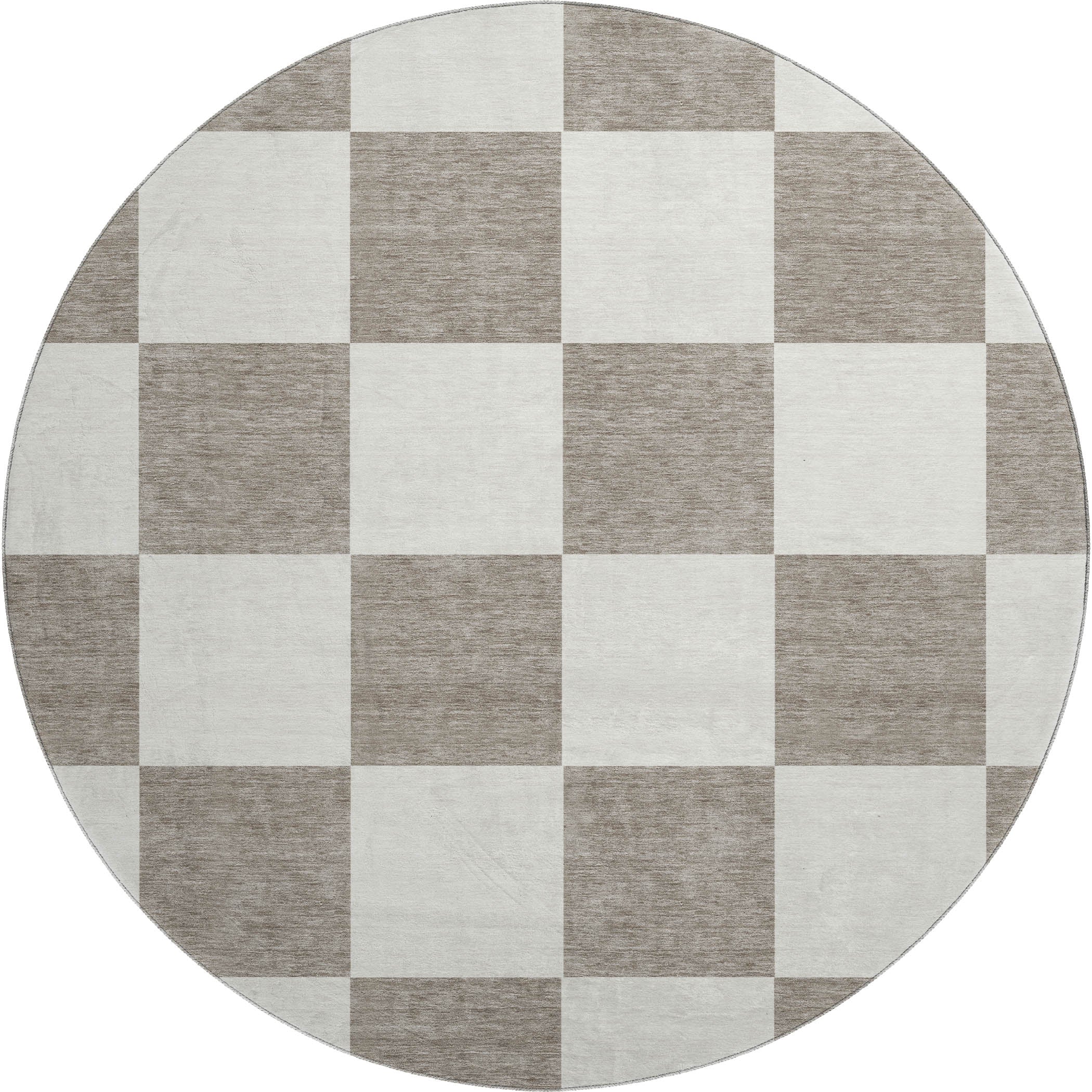 Budapest Machine Washable Transitional Taupe Brown Rug 8' x 8' #shape_Round