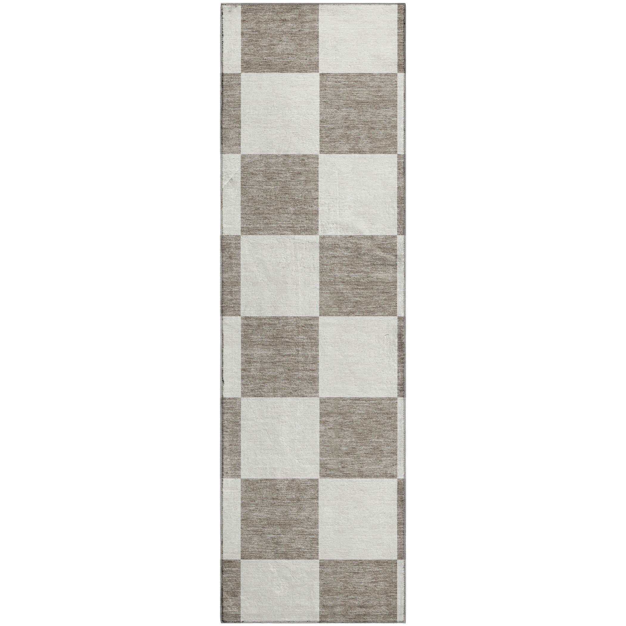 Budapest Machine Washable Transitional Taupe Brown Rug 2'3" x 7'6" #shape_Runner