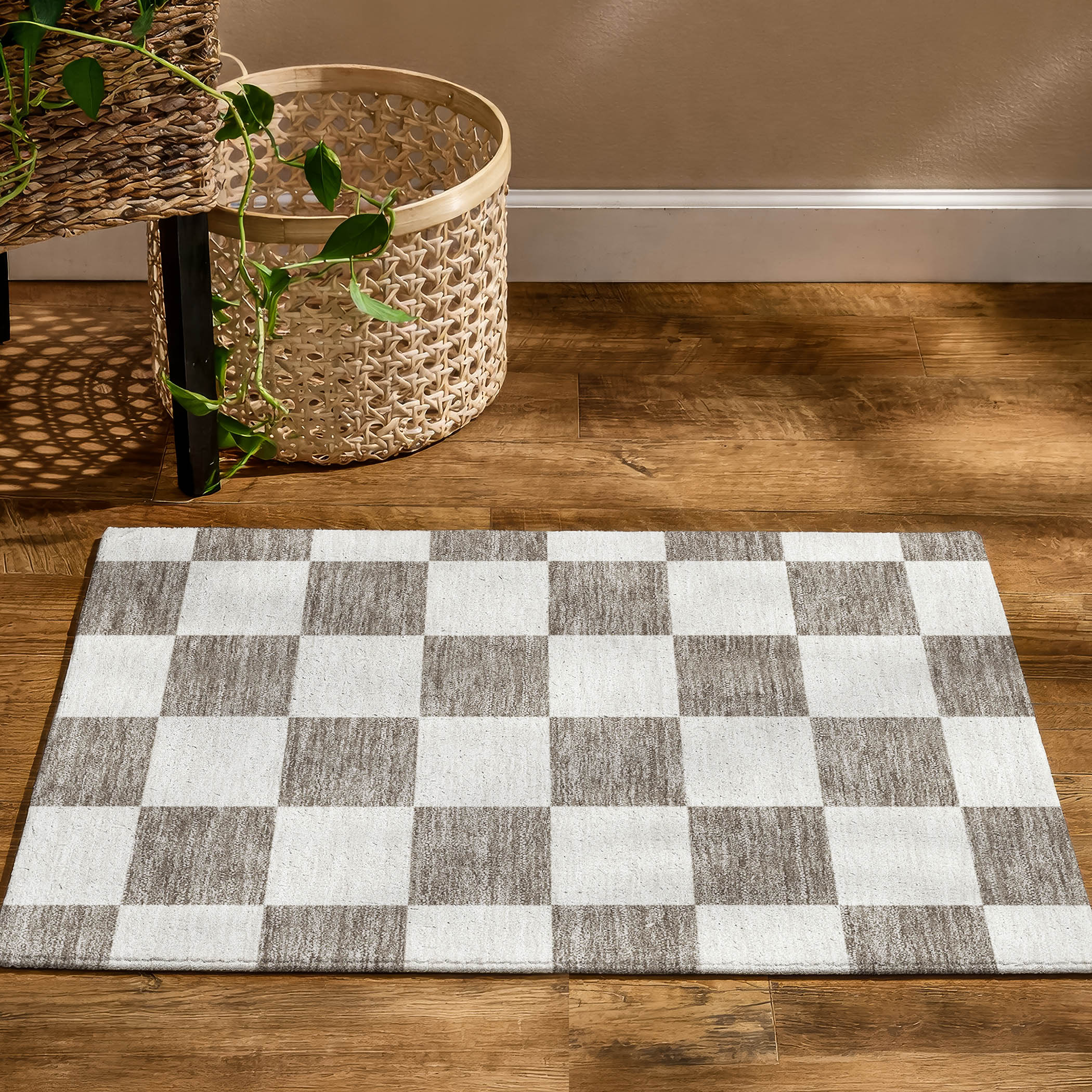 Budapest Machine Washable Transitional Taupe Brown Rug 1'8" x 2'6" #shape_Rectangle
