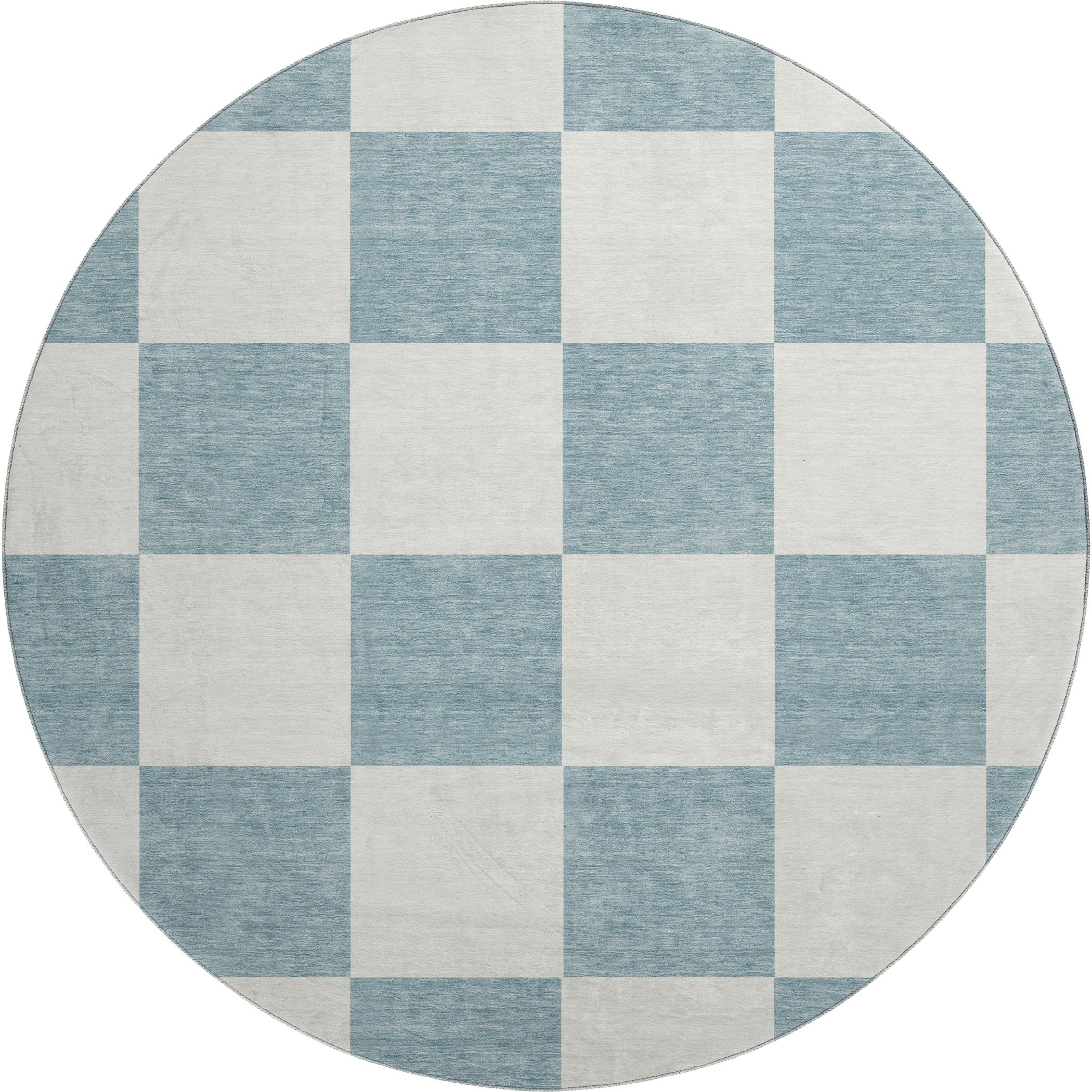 Budapest Machine Washable Transitional Teal Rug 8' x 8' #shape_Round