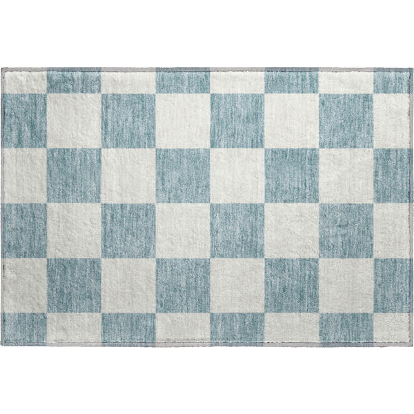 Budapest Machine Washable Transitional Teal Rug 1'8" x 2'6"
